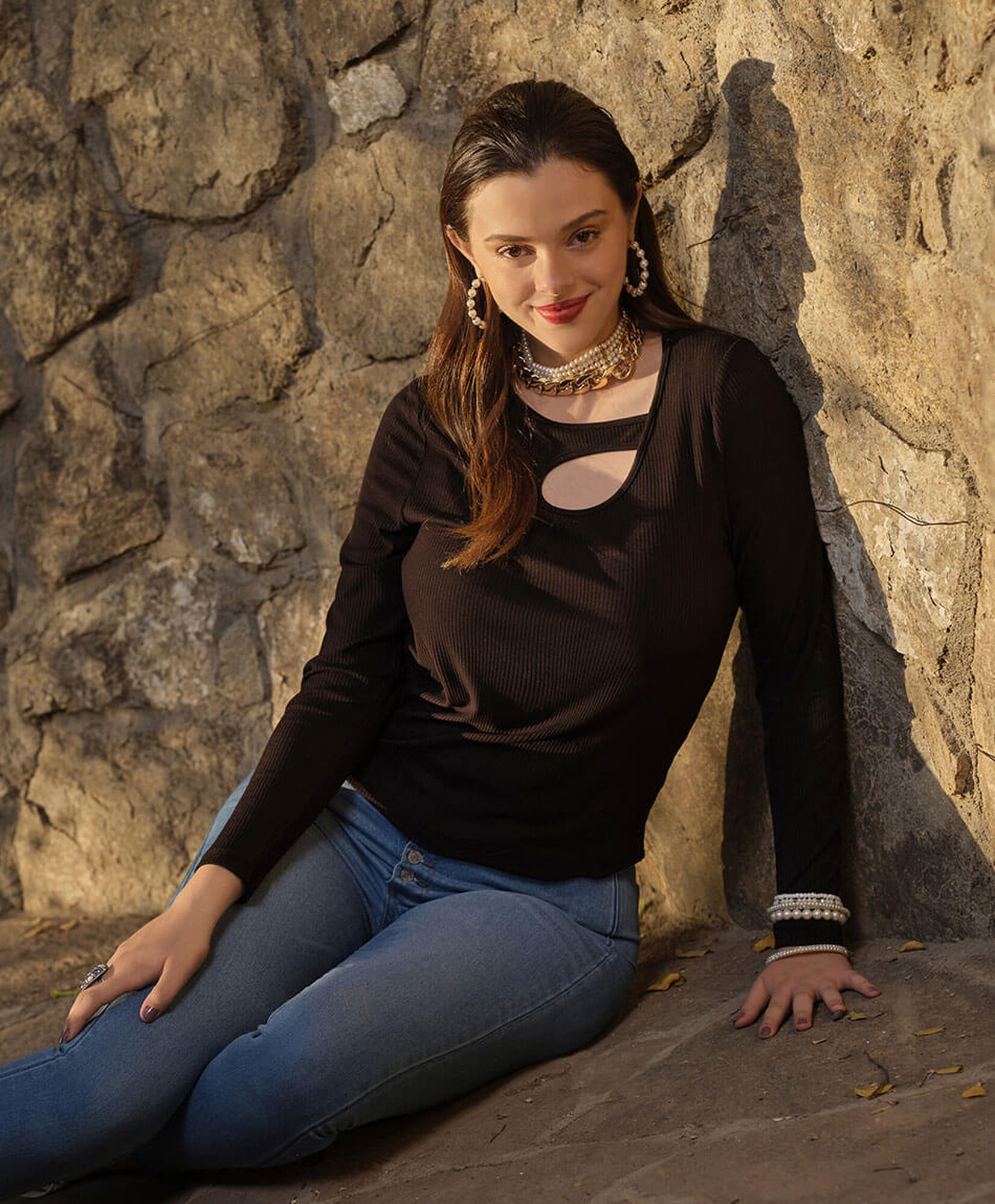 Polera mujer cut out Polera mujer cut out