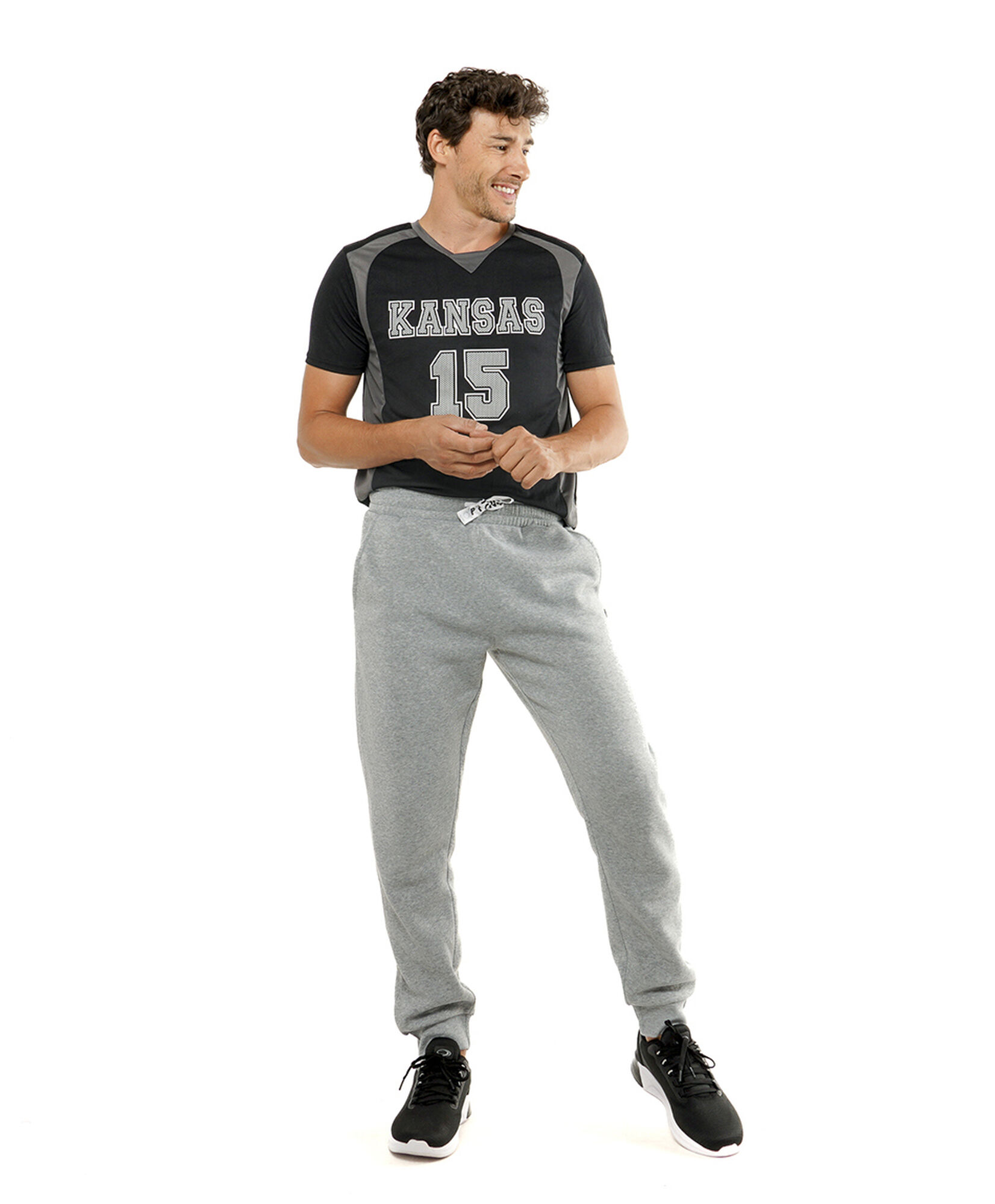 Pantalón deportivo hombre liso gris Pantalón deportivo hombre liso gris