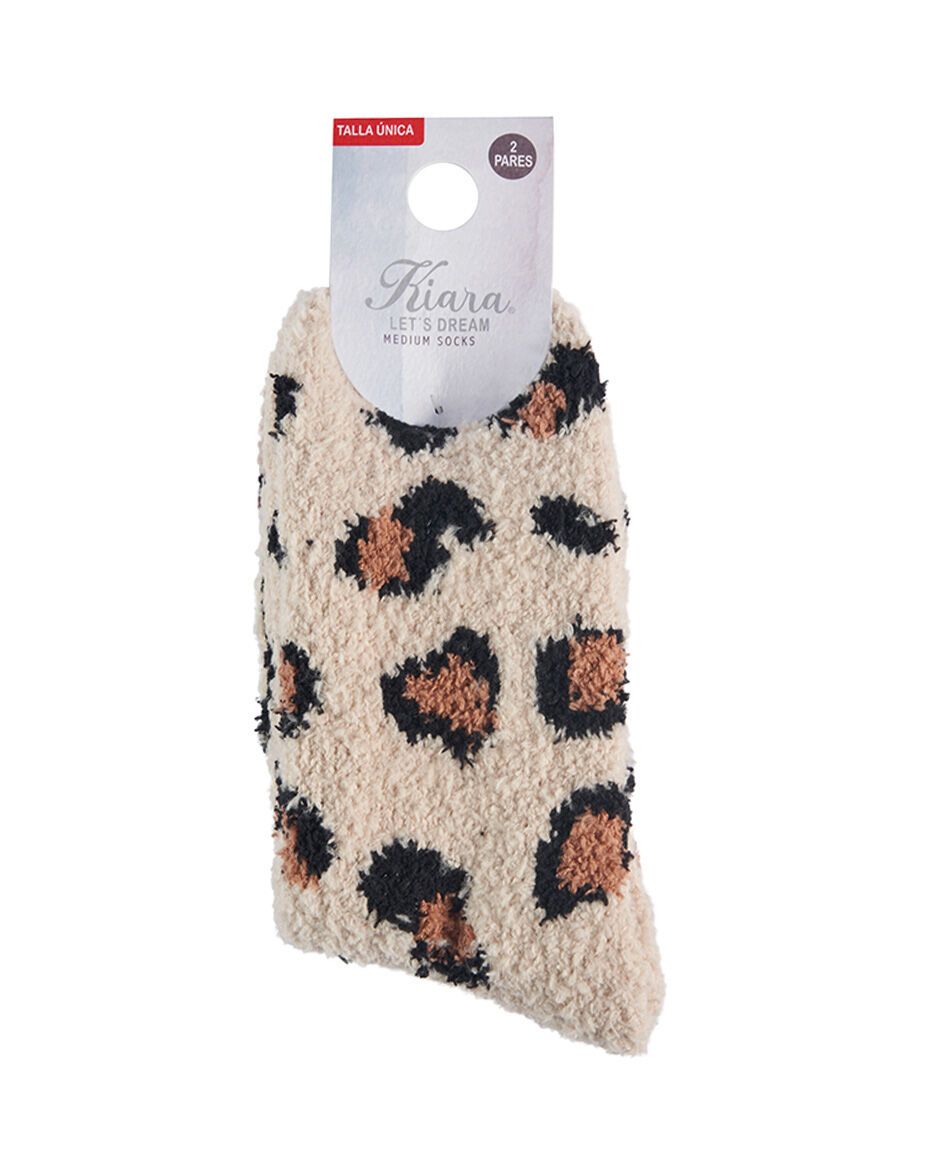 Pack 2 calcetines mujer animal print