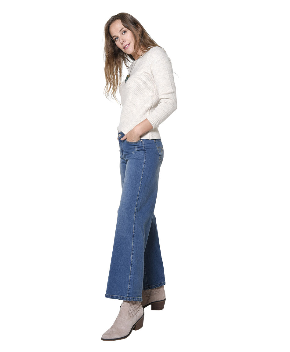 Jeans ancho tiro alto
