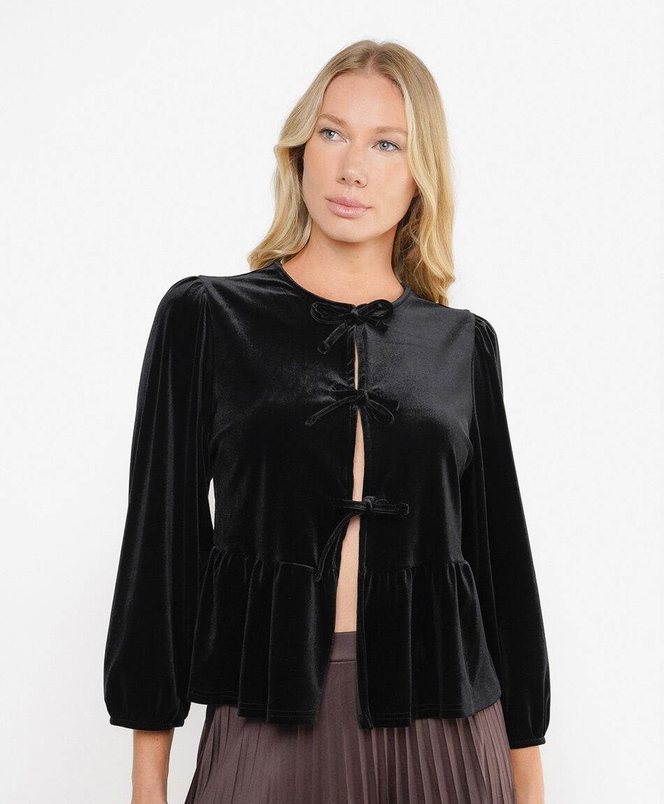 Tapado mujer lazos velvet