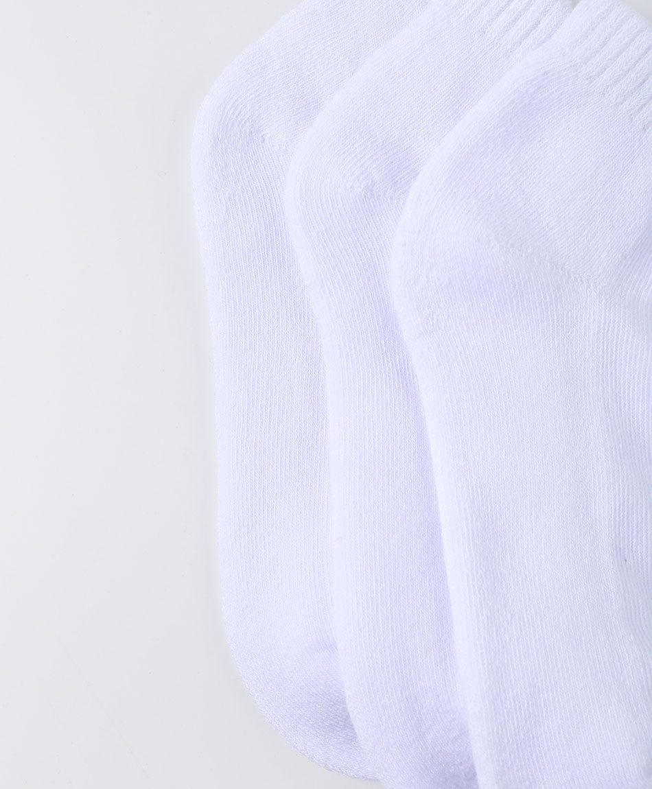 Pack 3 calcetines escolar algod&oacute;n blanco