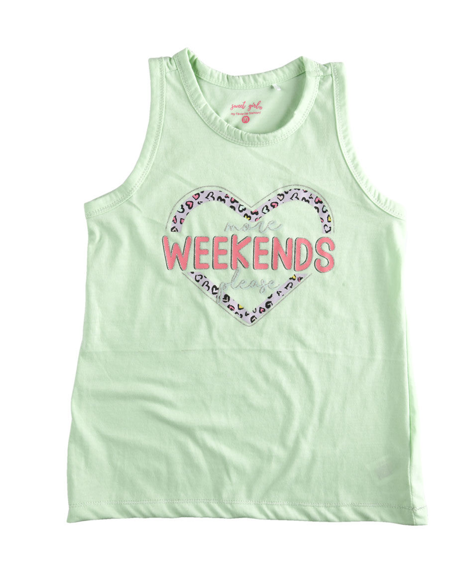 Polera ni&ntilde;a weekends sin mangas