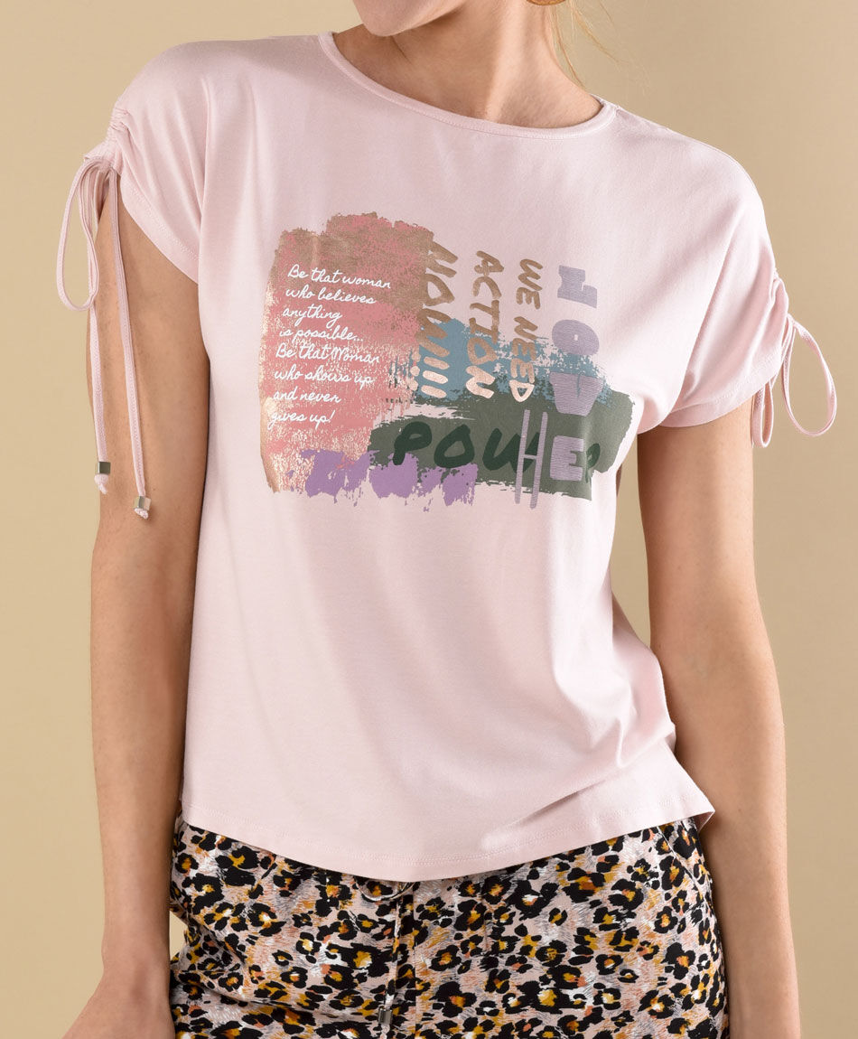 Polera manga corta cuello redondo