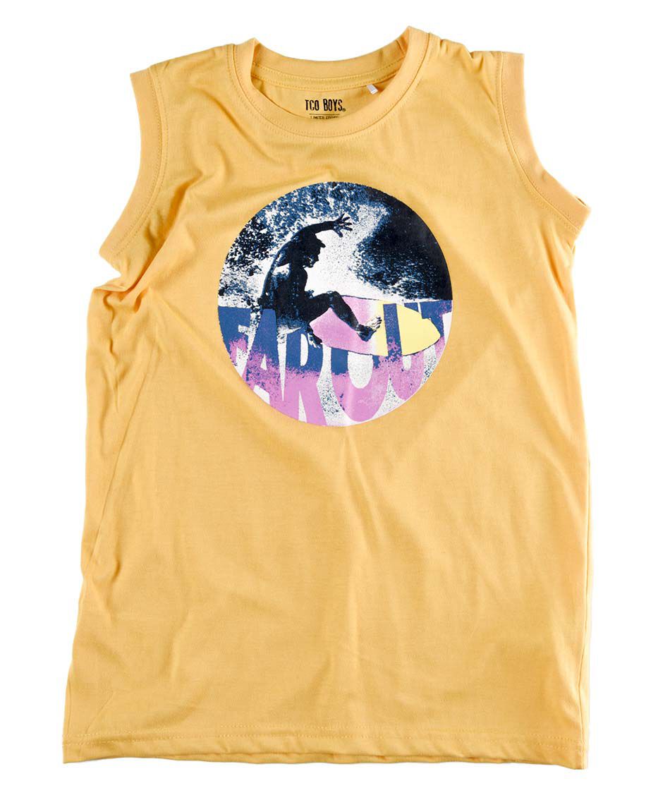 Polera sin mangas cuello redondo