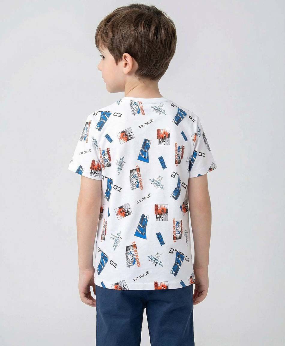 Polera ni&ntilde;o blanca dibujos