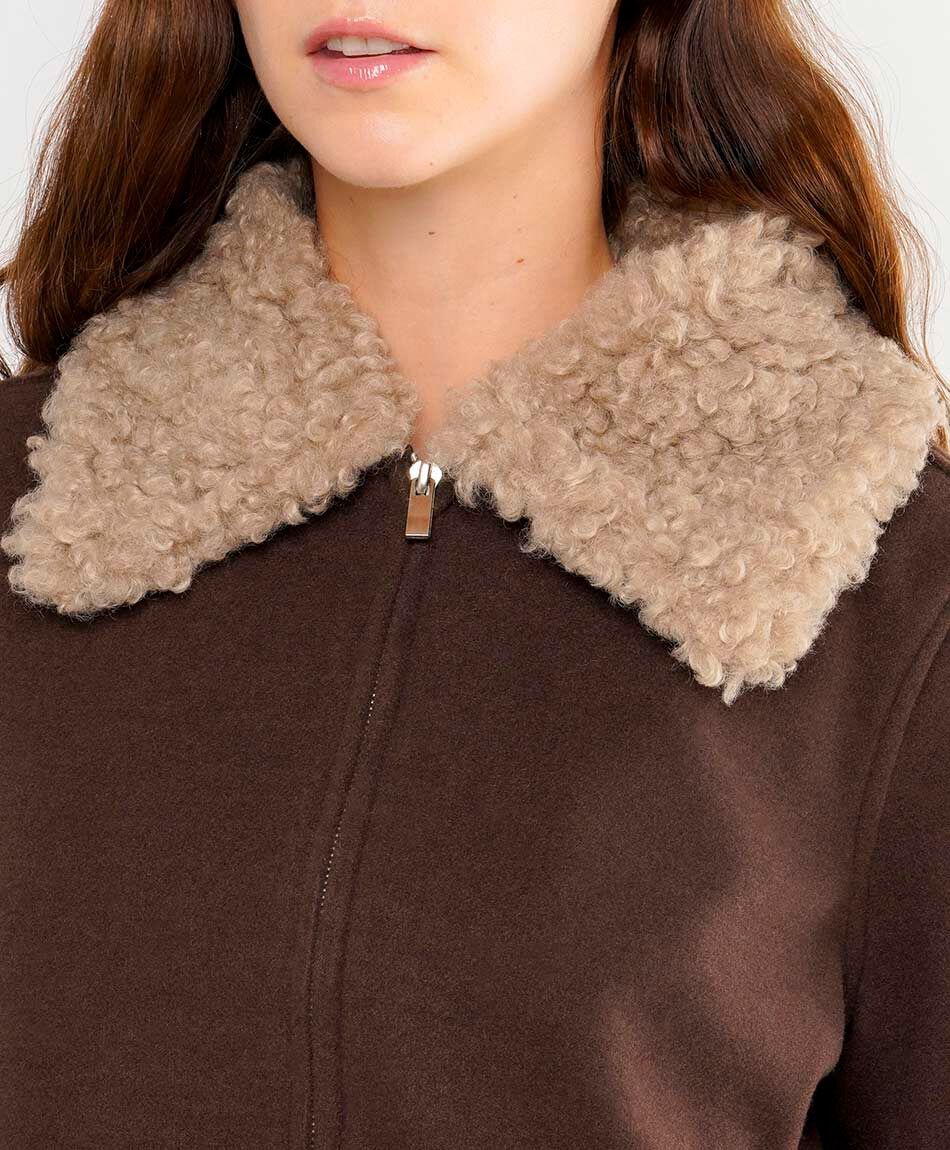 Chaqueta mujer dise&ntilde;o piel brown
