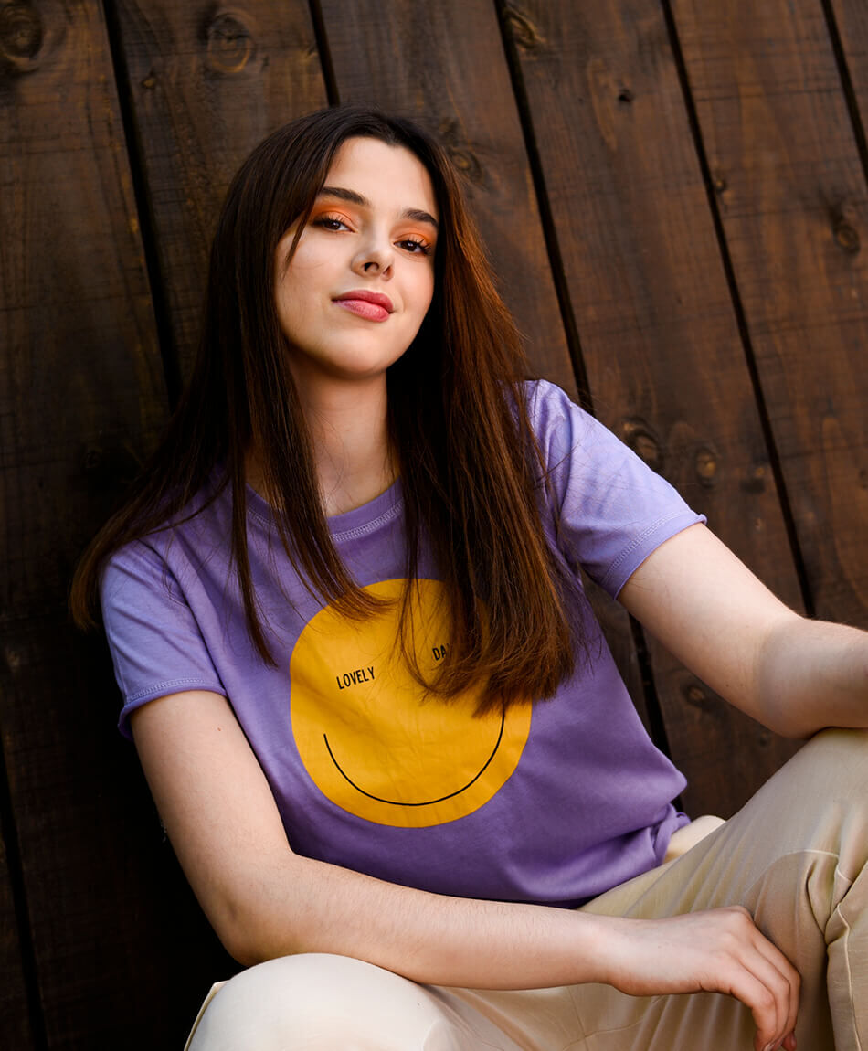 Polera manga corta cuello redondo