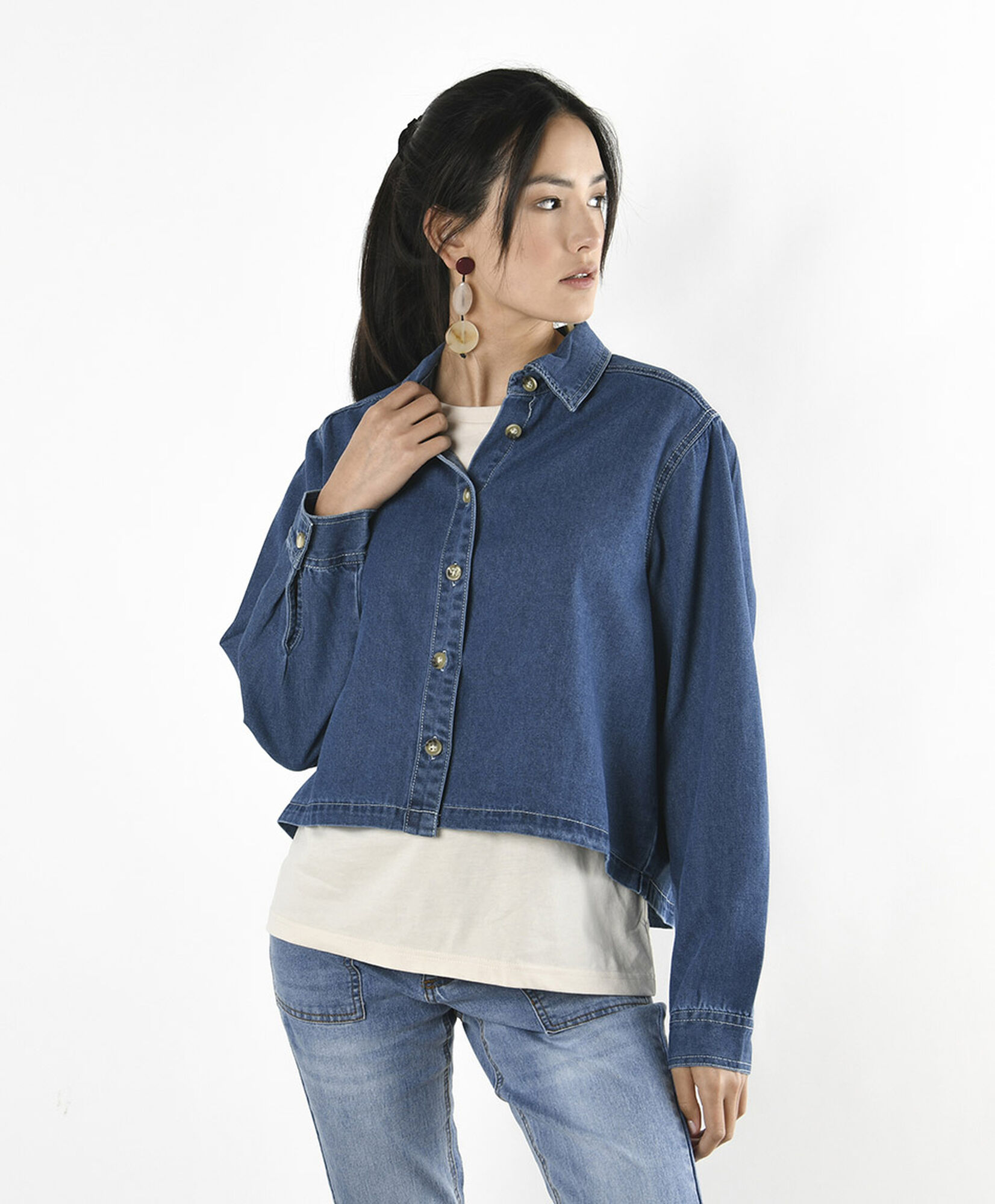 Blusa mujer denim crop Blusa mujer denim crop