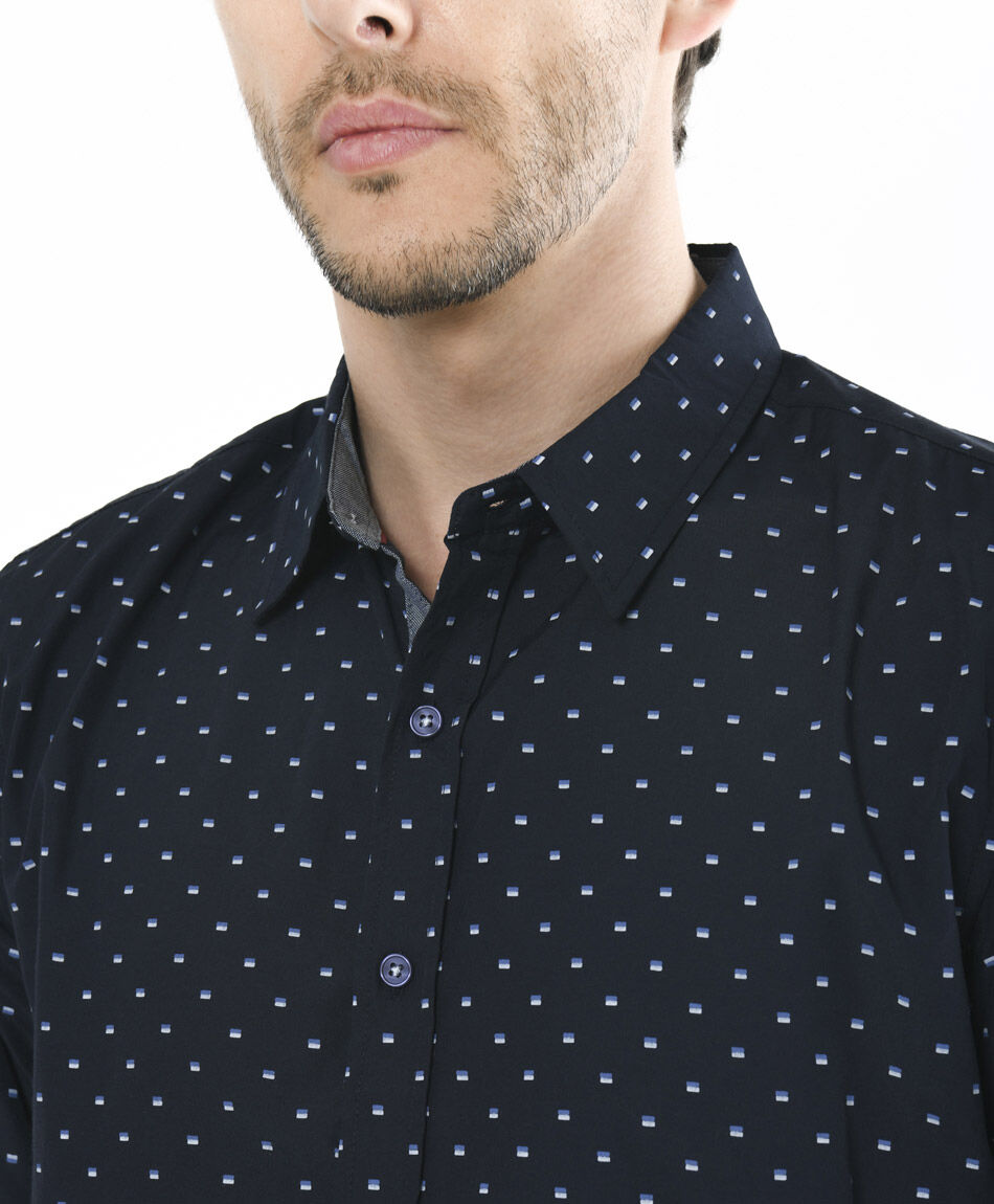 Camisa hombre mini rect&aacute;ngulos