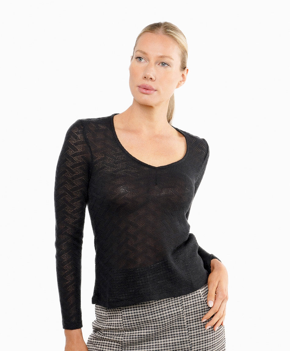 Polera mujer ligera texturizada