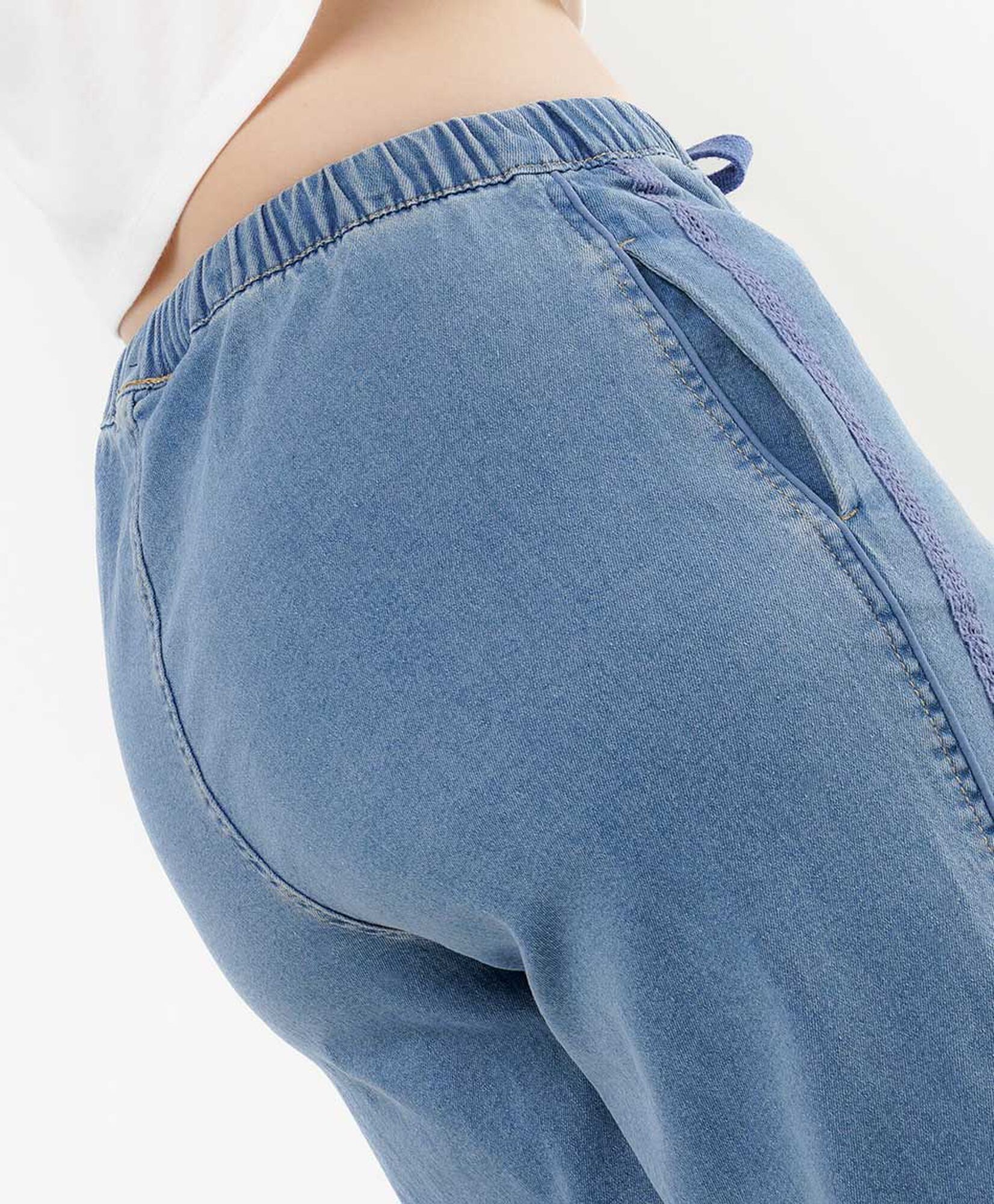 Jeans mujer encaje lateral wide Jeans mujer encaje lateral wide