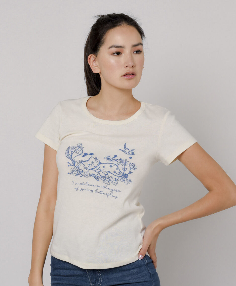 Polera mujer gatito
