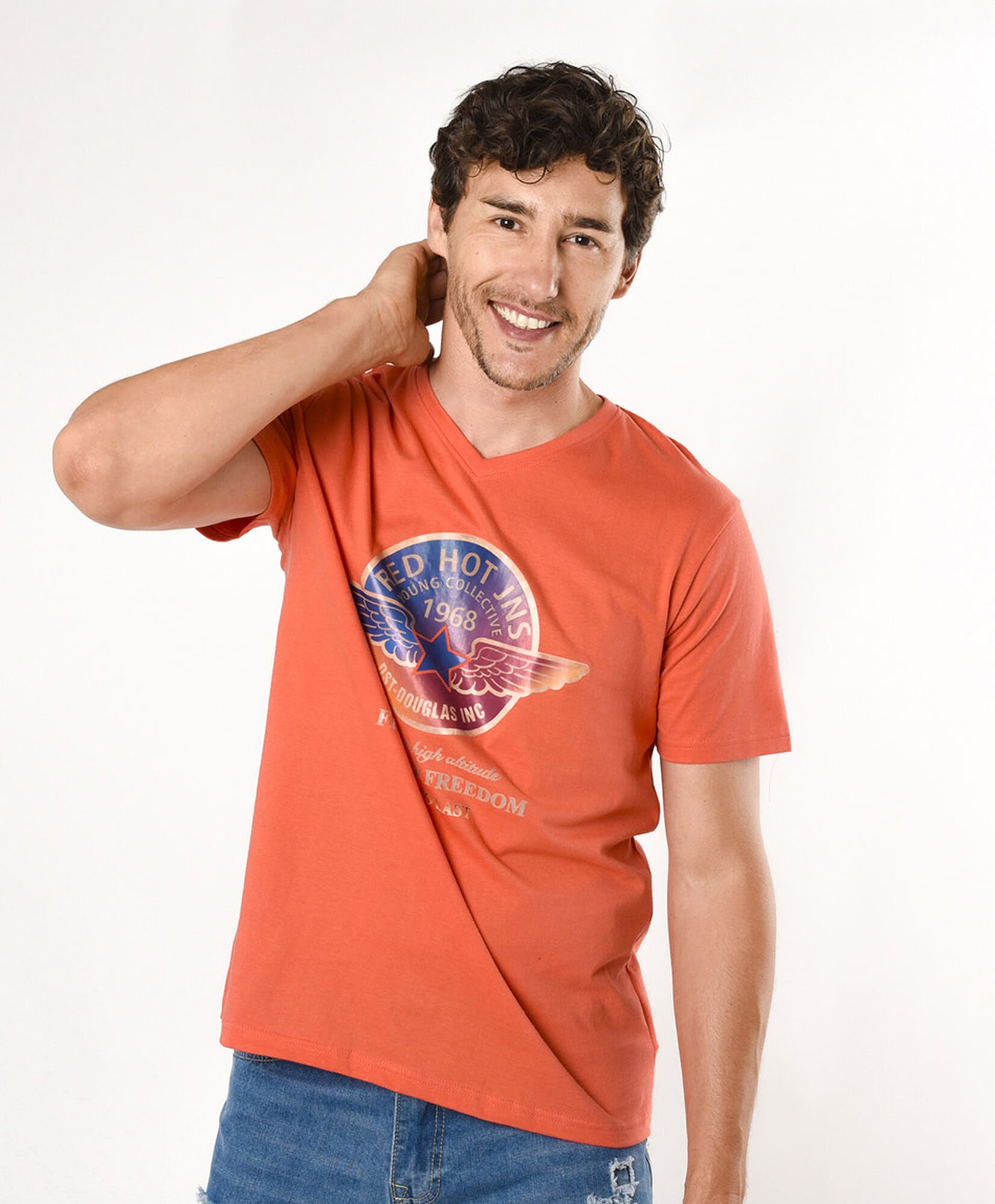 Polera hombre estampado estrella Polera hombre estampado estrella