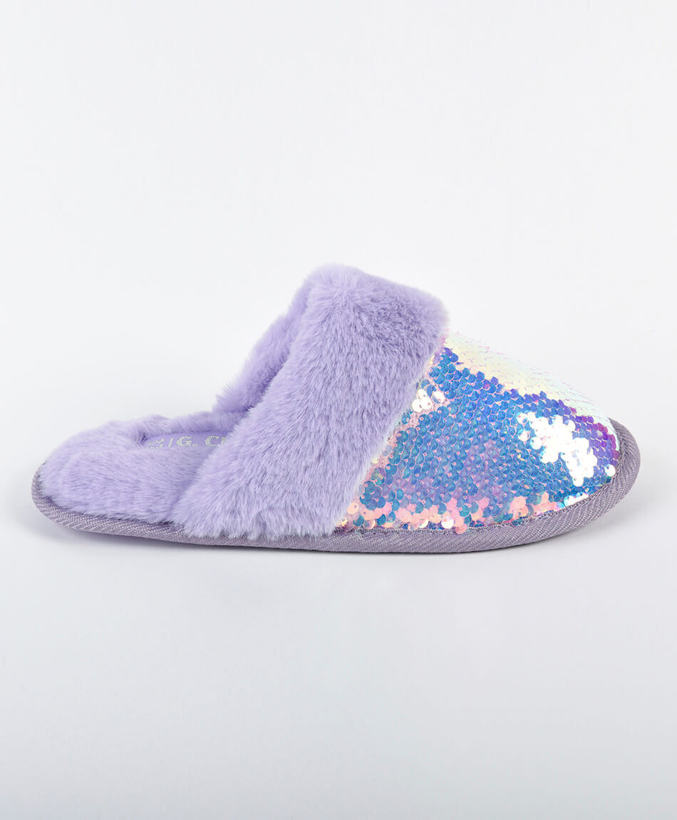 Pantufla infantil lentejuelas