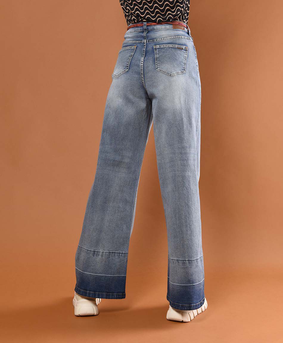 Jeans mujer wide lazo