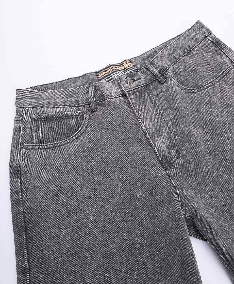 Jeans hombre gris baggy