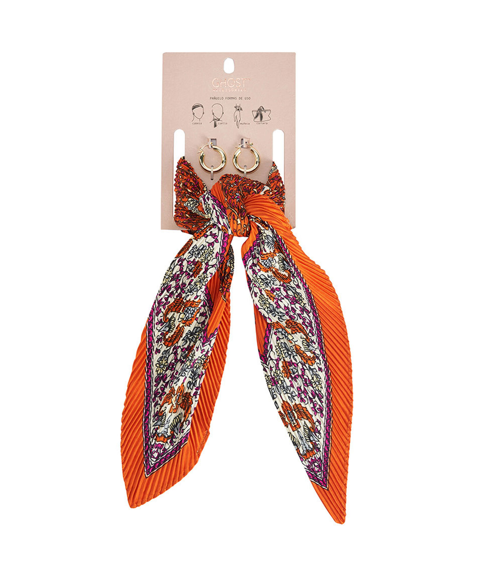 Set pañuelo + aros mujer floreado Set pañuelo + aros mujer floreado