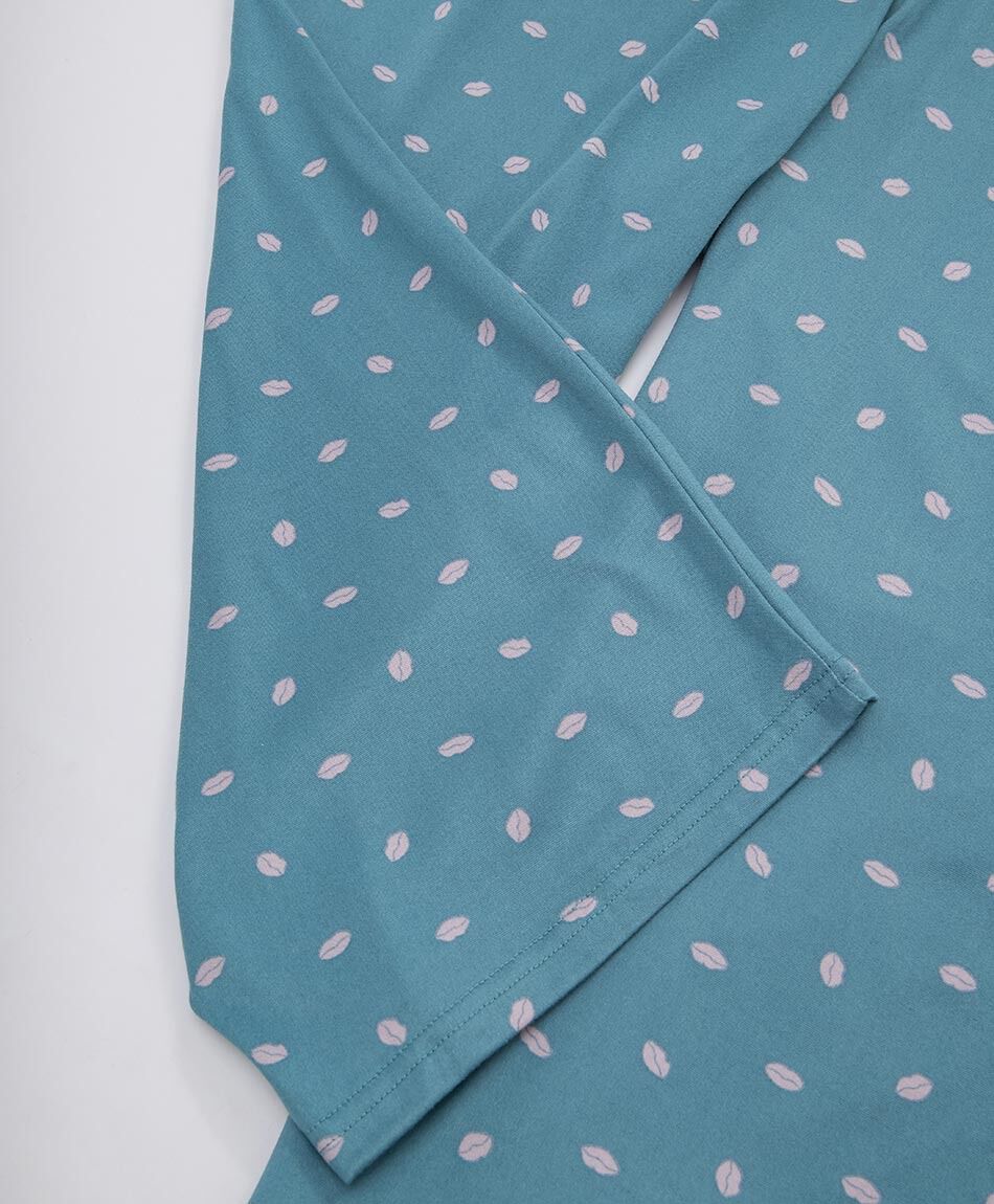 Pijama mujer capri letras puntos