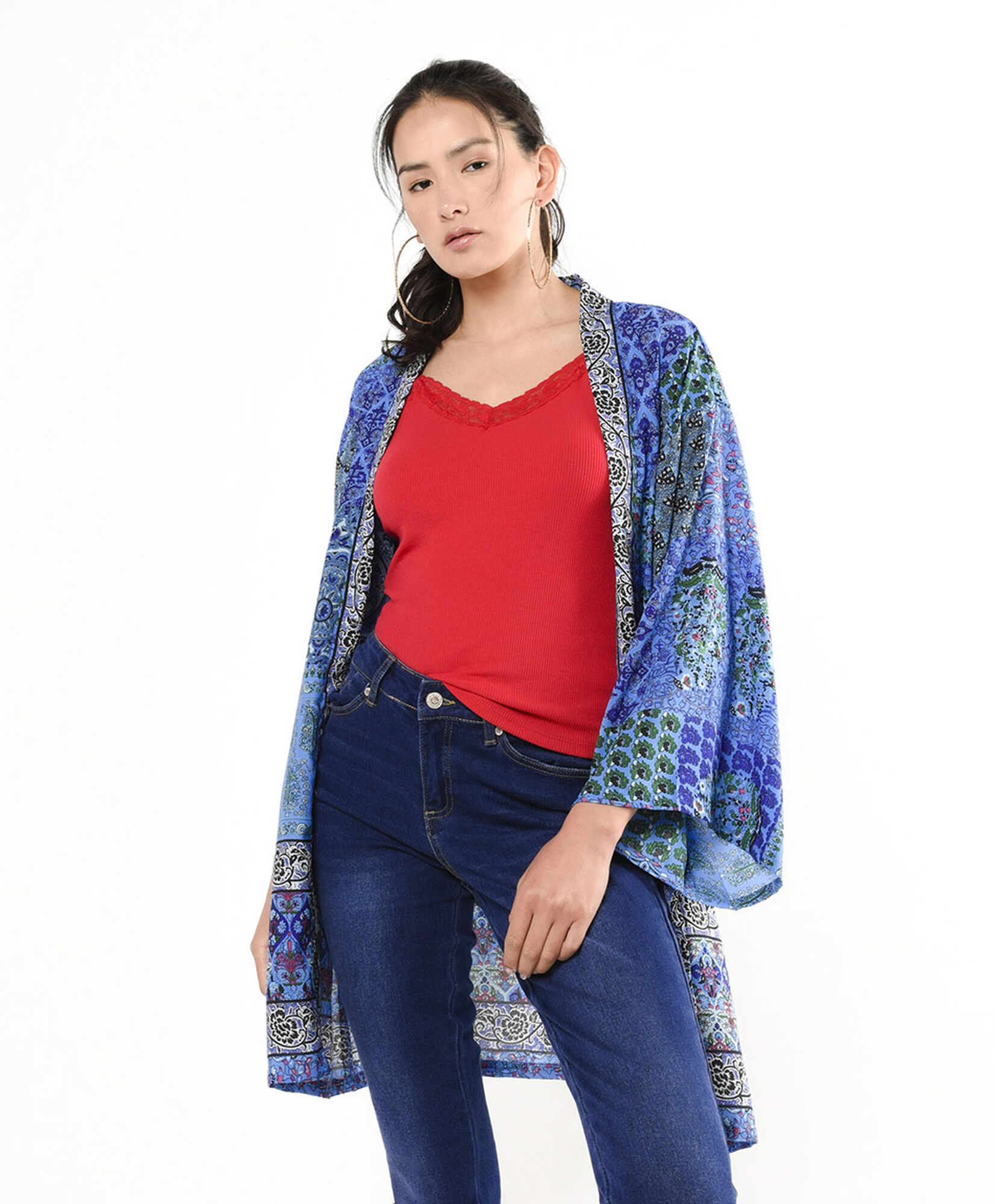 Kimono mujer estampado patch Kimono mujer estampado patch