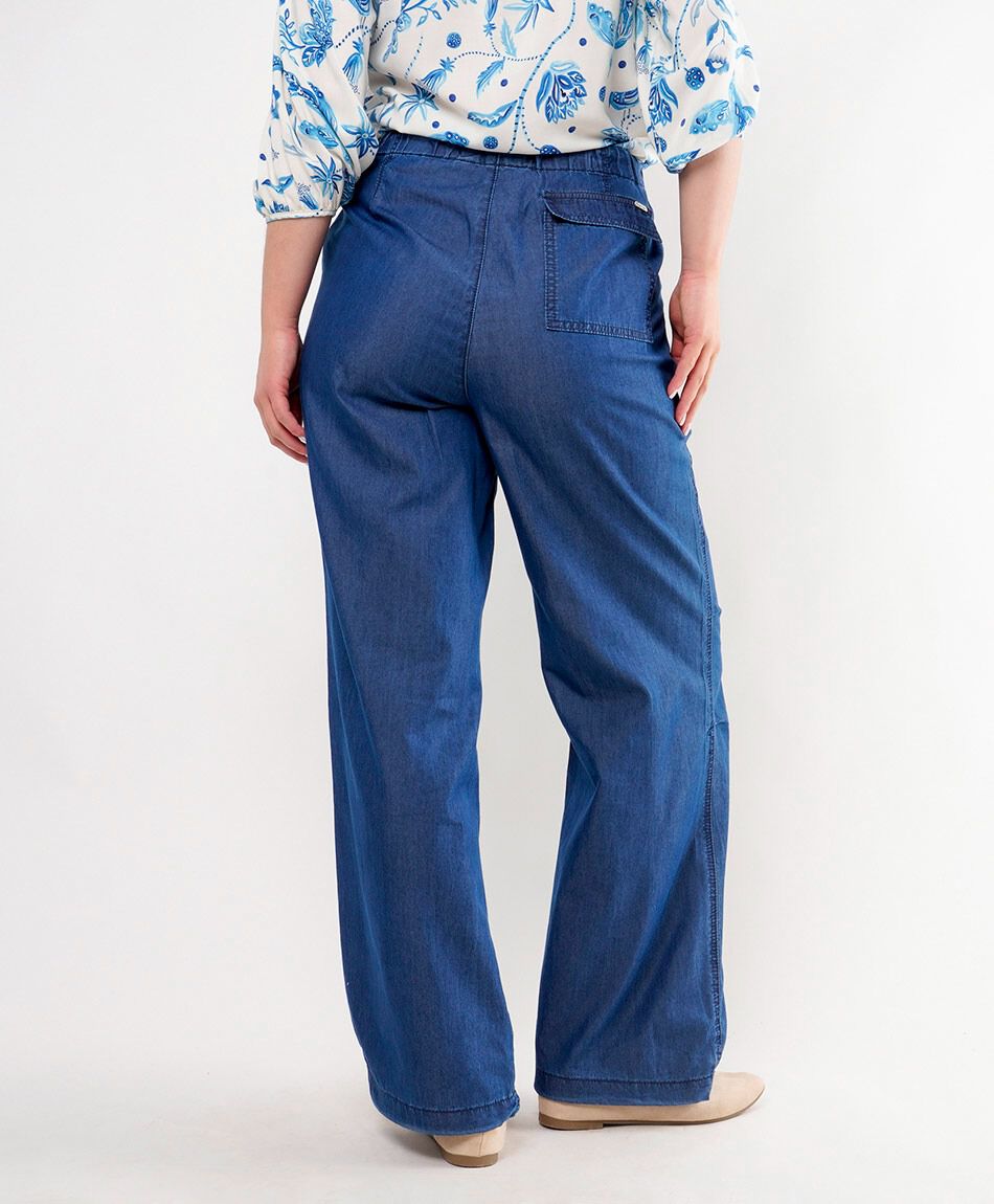 Pantal&oacute;n mujer denim lazo wide