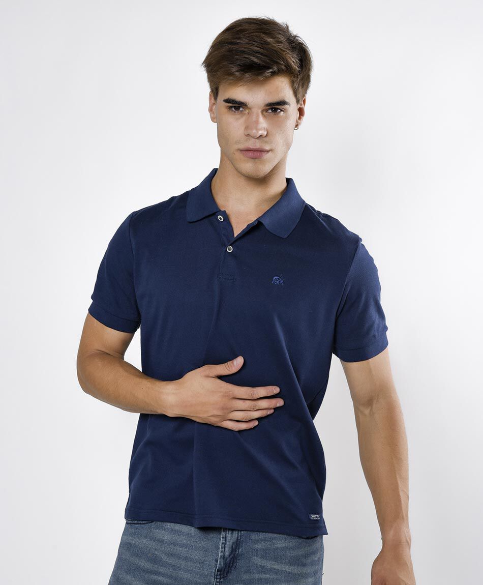 Polera hombre lisa cuello piqu&eacute;