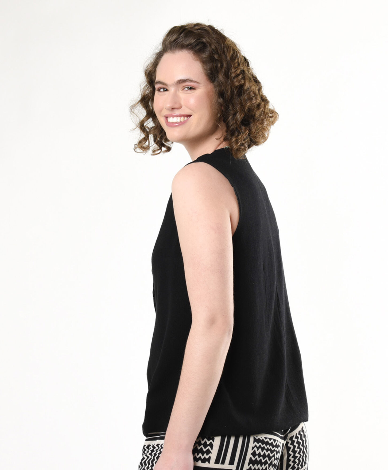 Vest mujer triple botón lino Vest mujer triple botón lino