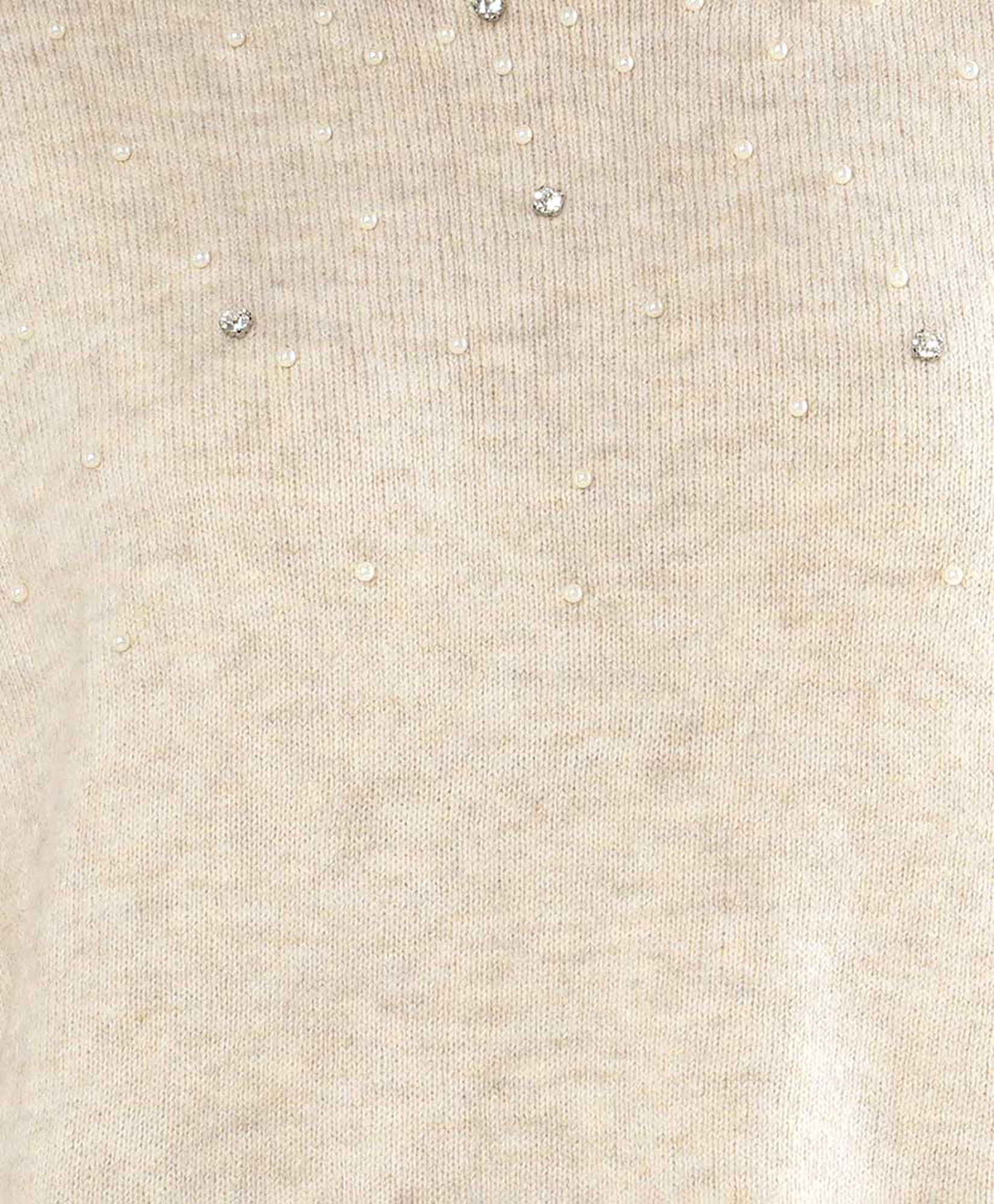 Sweater mujer perlitas beige Sweater mujer perlitas beige
