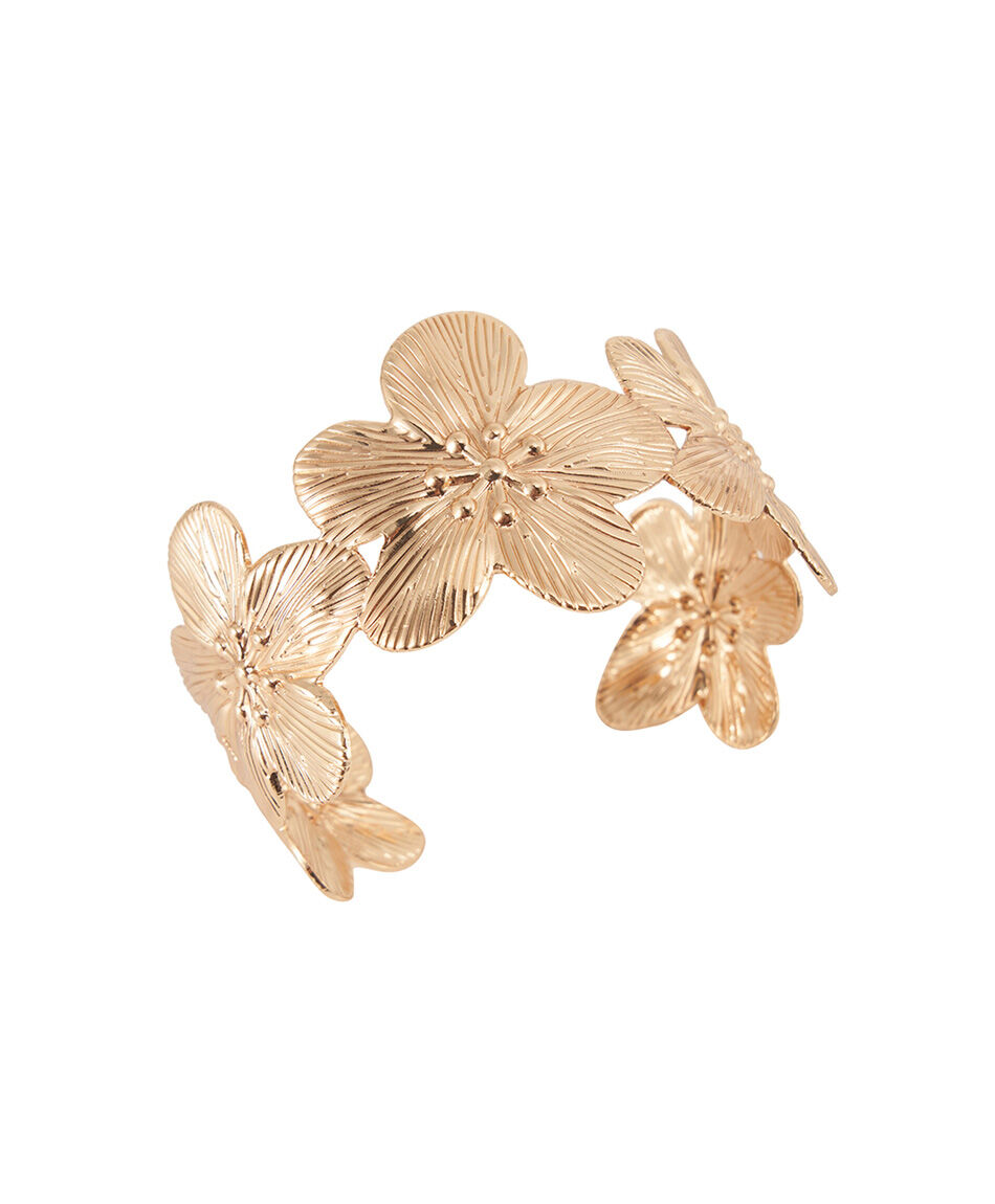 Pulsera mujer flores gold