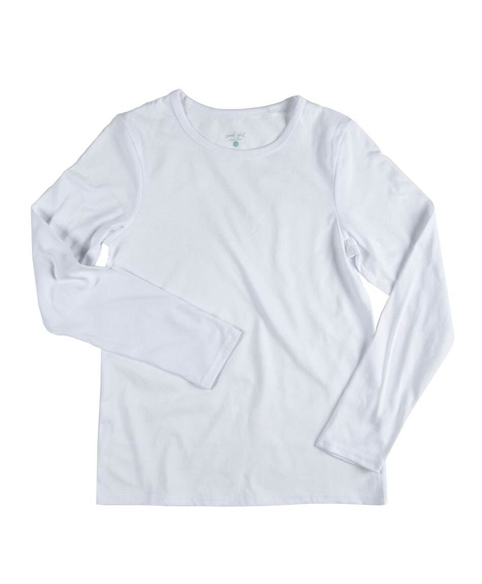 Polera ni&ntilde;a b&aacute;sica manga larga