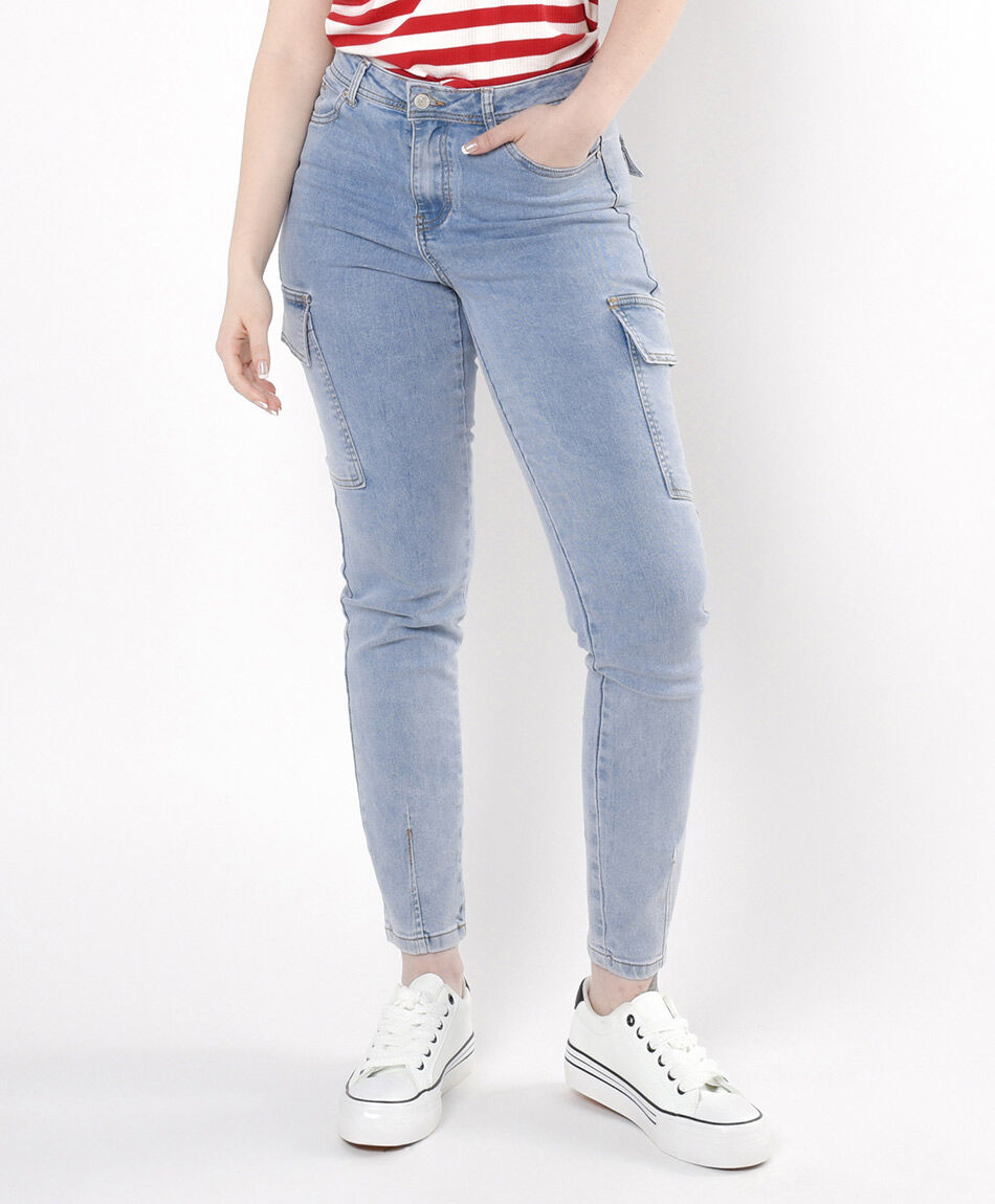 Jeans mujer cargo skinny fit