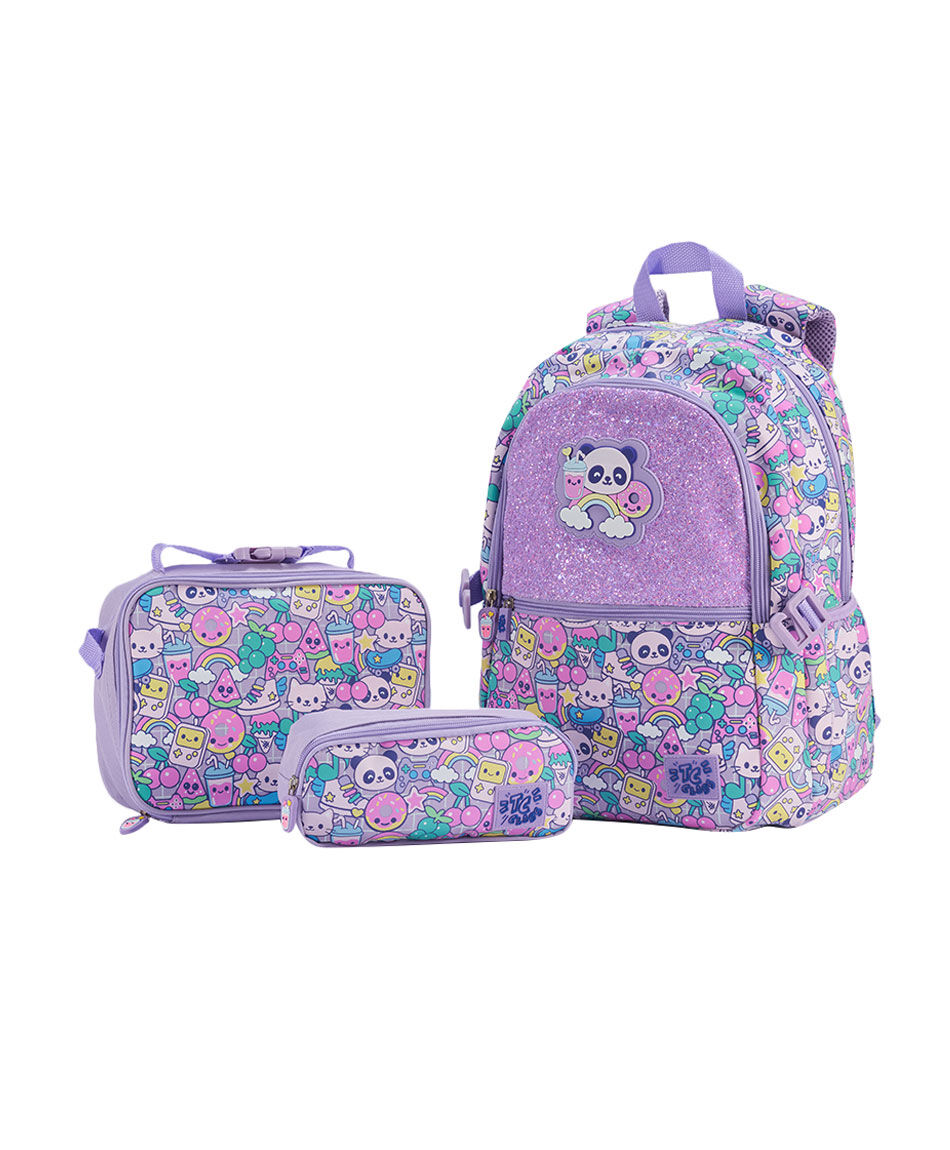 Pack mochila y accesorios escolar candy