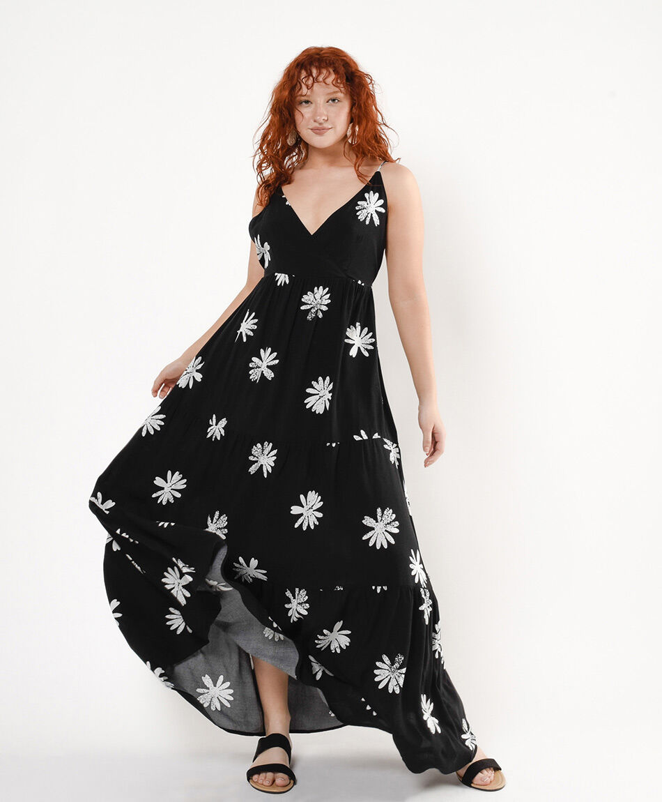 Vestido mujer largo flores