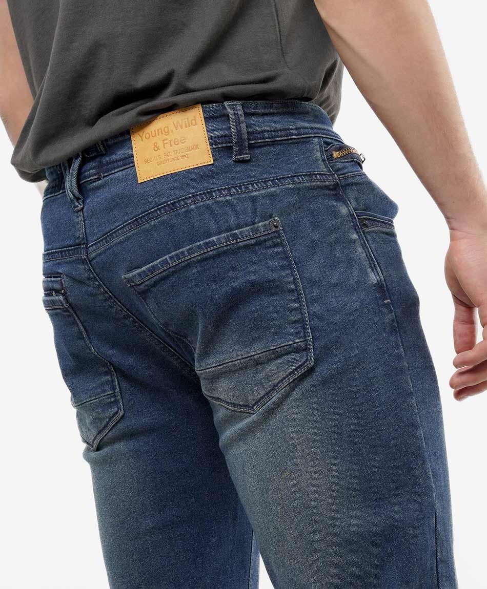 Jeans hombre desgastado slim fit