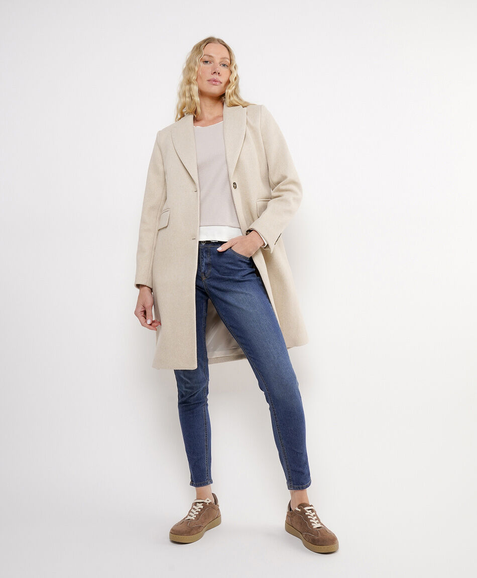 Abrigo mujer doble bot&oacute;n