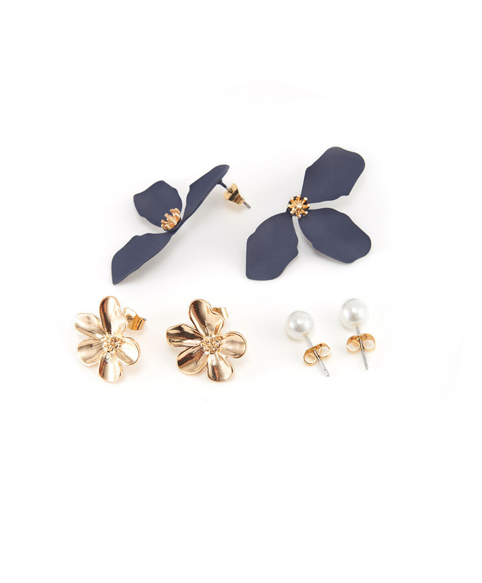 Set aros mujer flores