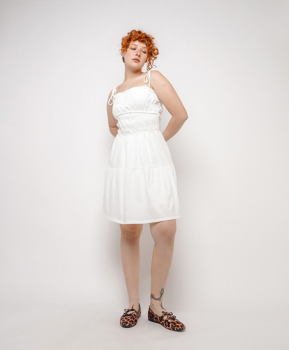 Vestido mujer pliegles frontal