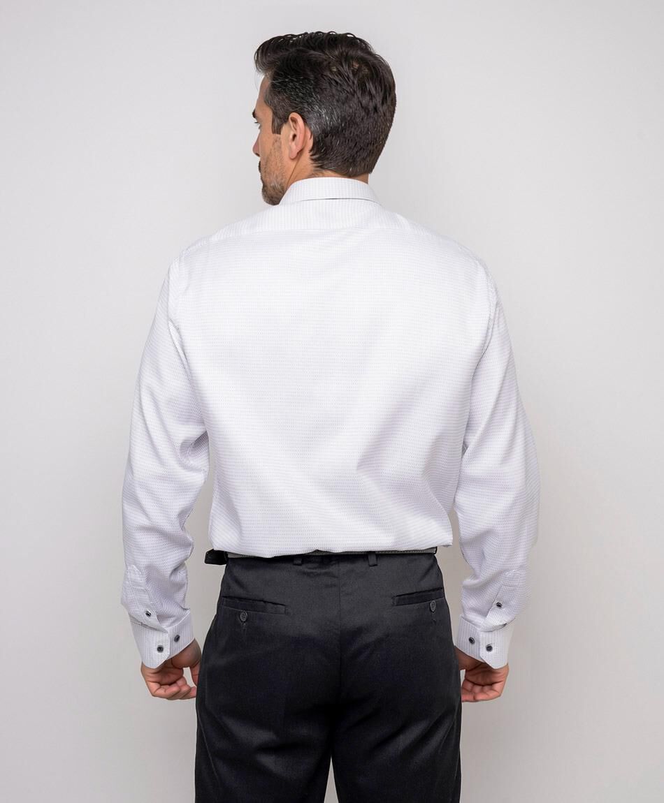 Camisa hombre blanca puntitos