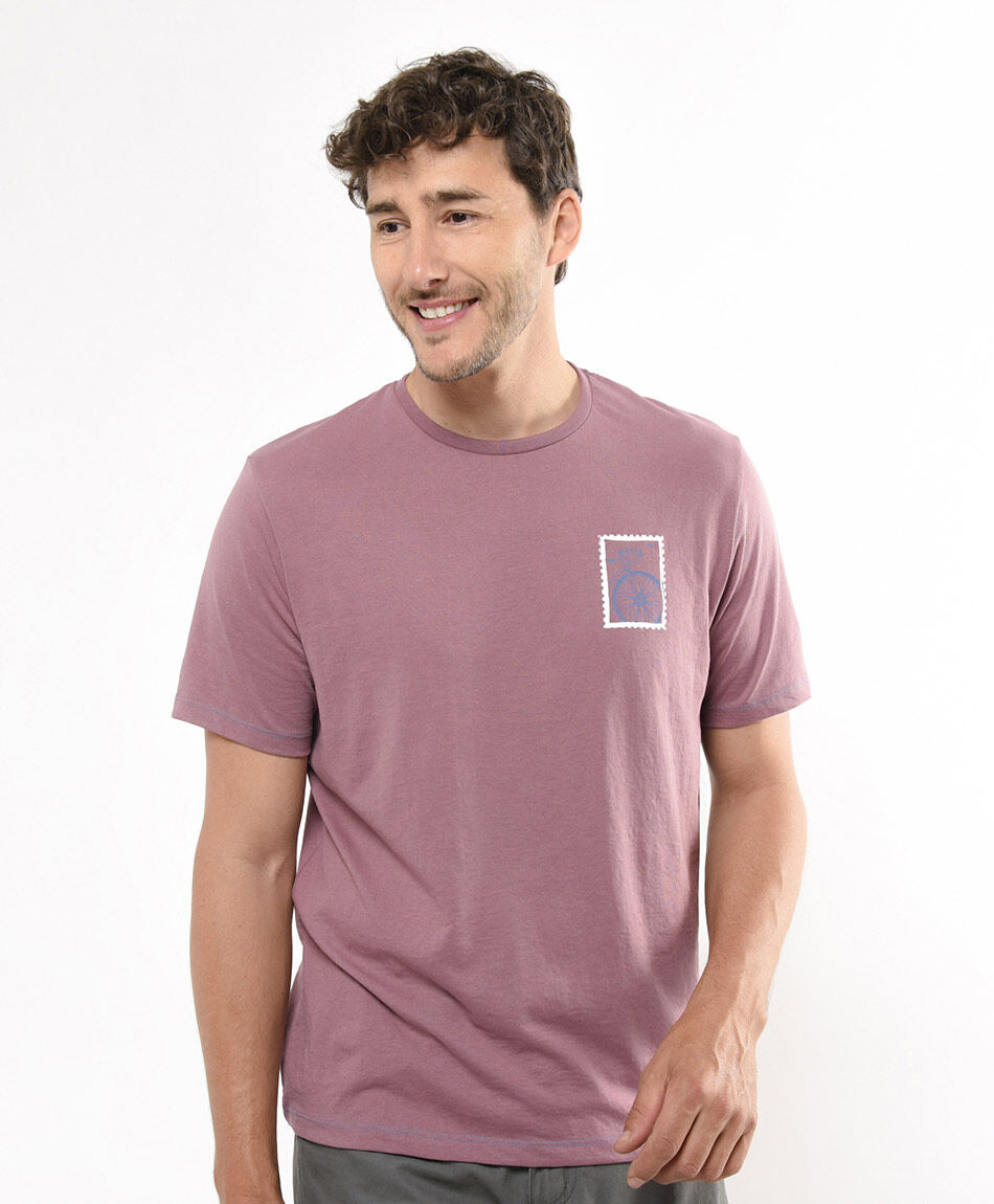 Polera hombre doble estampado bicicleta