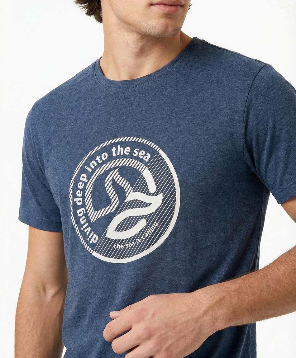 Polera deportiva hombre aleta marina