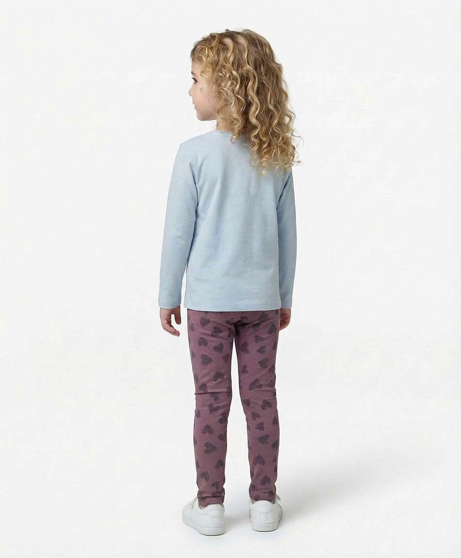 Leggins ni&ntilde;a forrada corazones