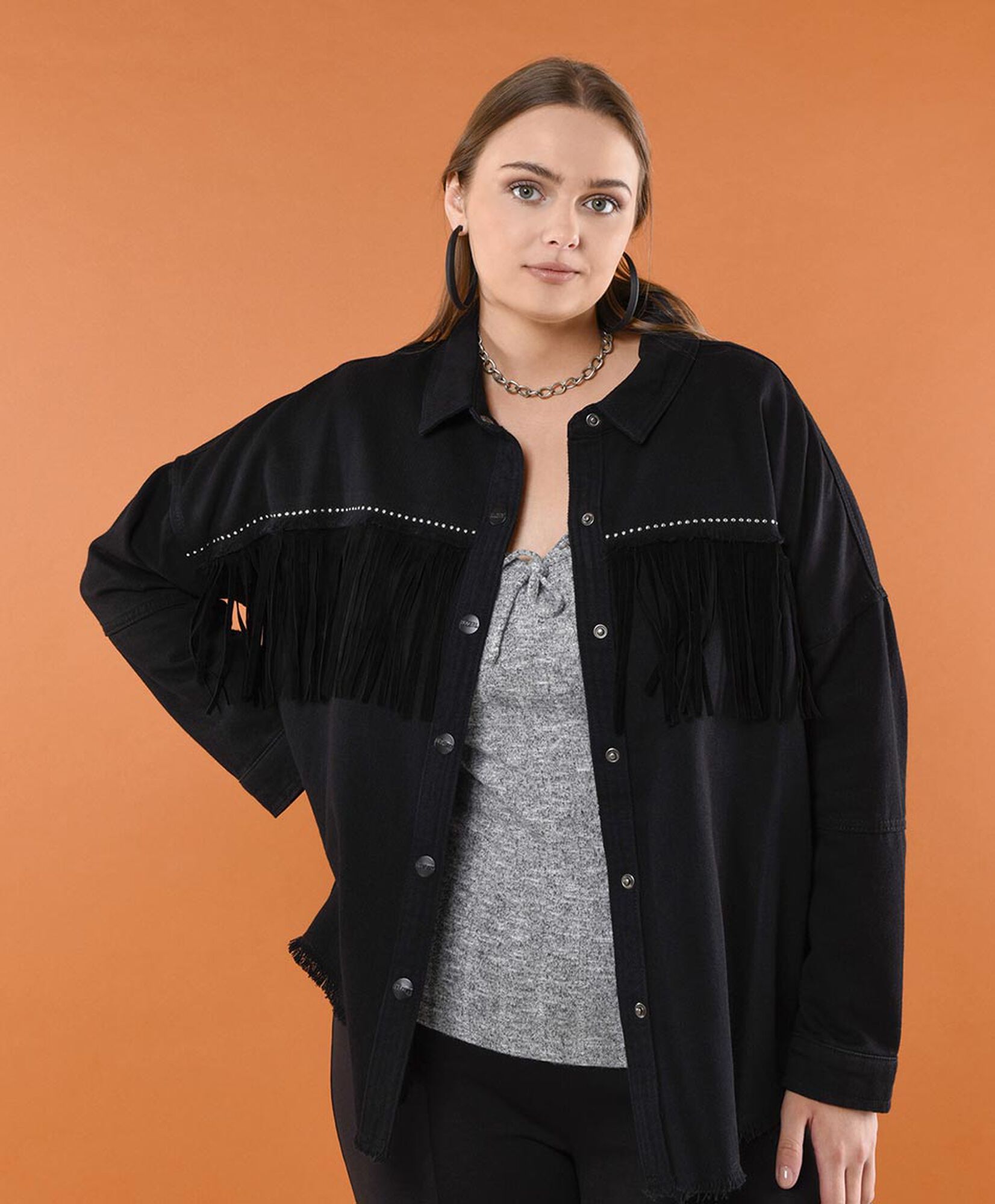 Chaqueta mujer denim flecos Chaqueta mujer denim flecos