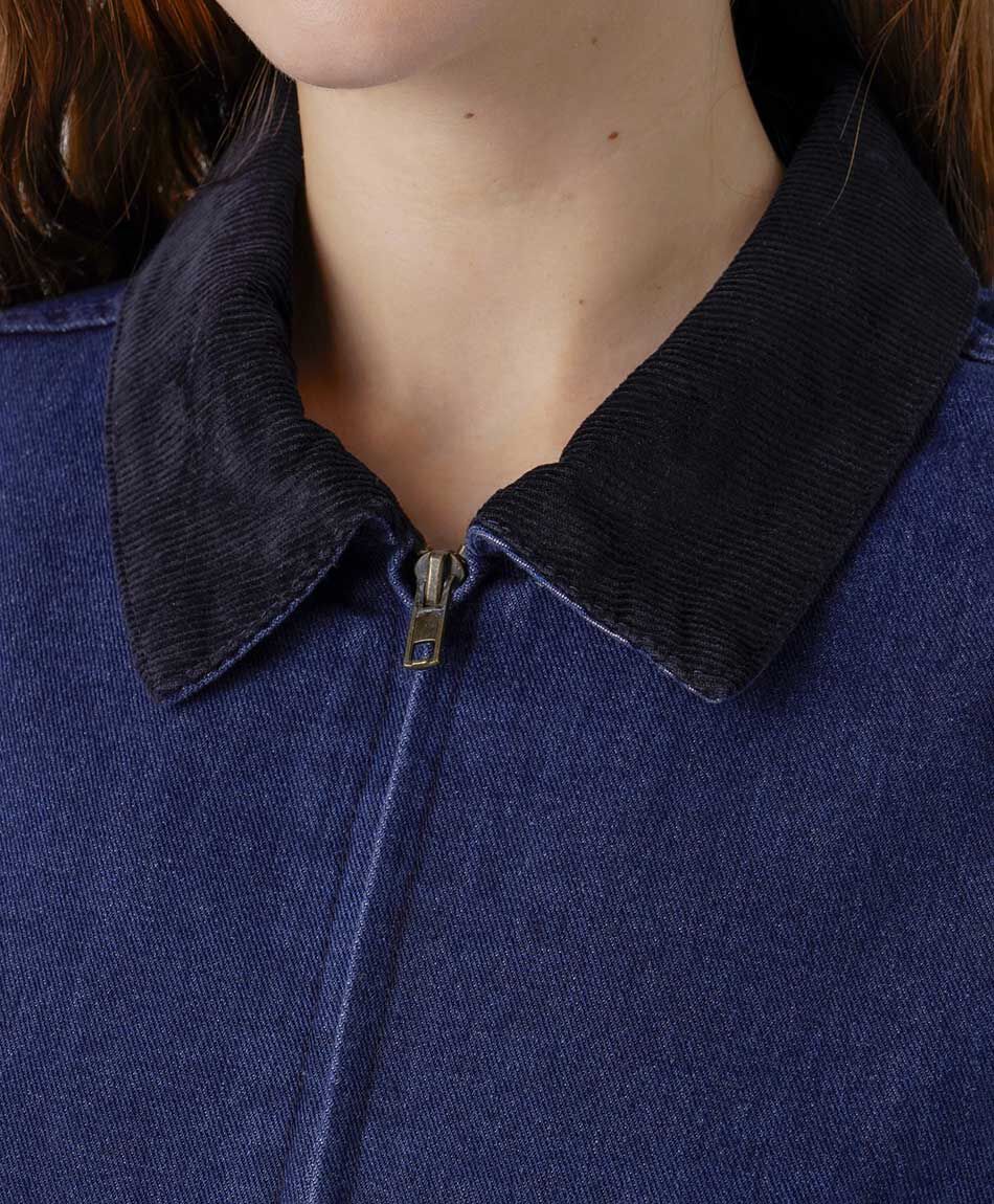 Chaqueta mujer denim cuello corderoy
