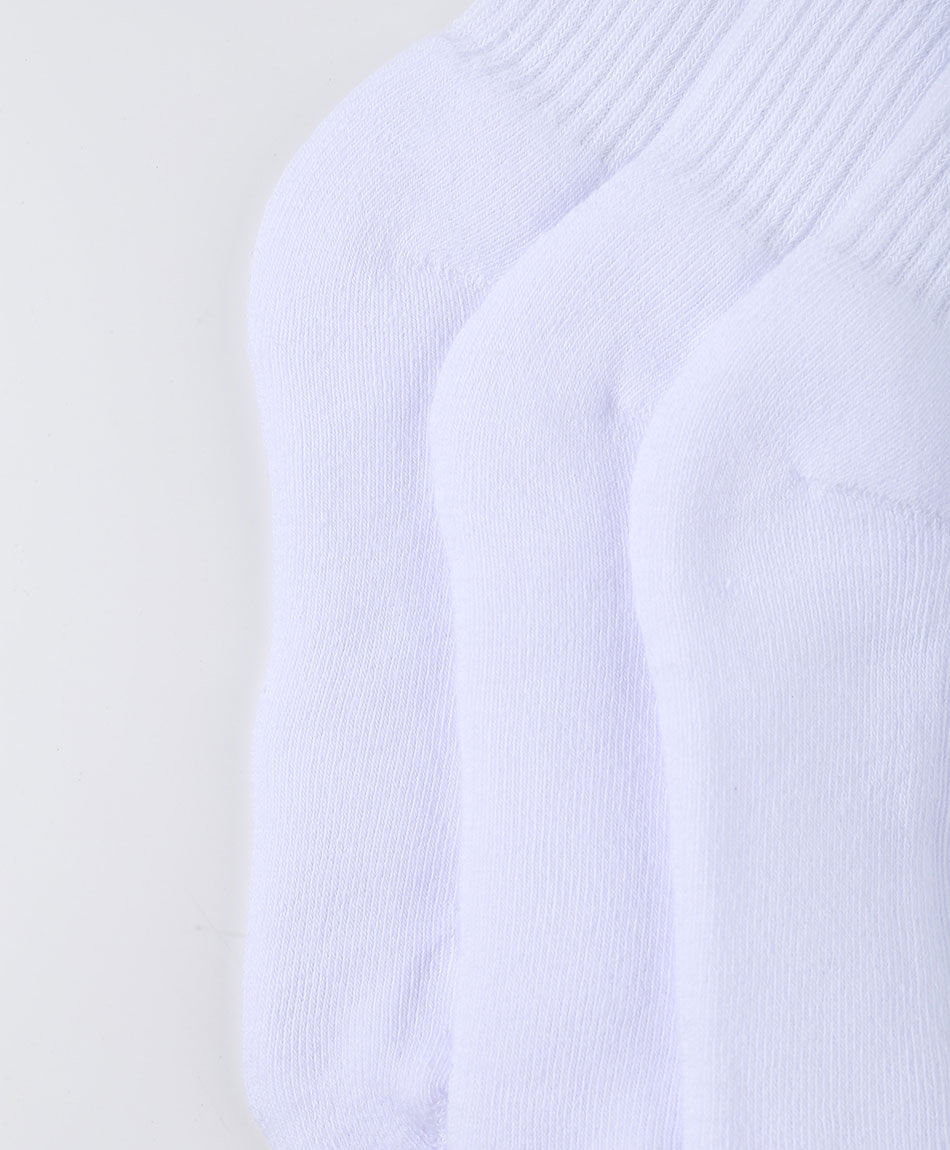 Pack 3 calcetines escolar blanco