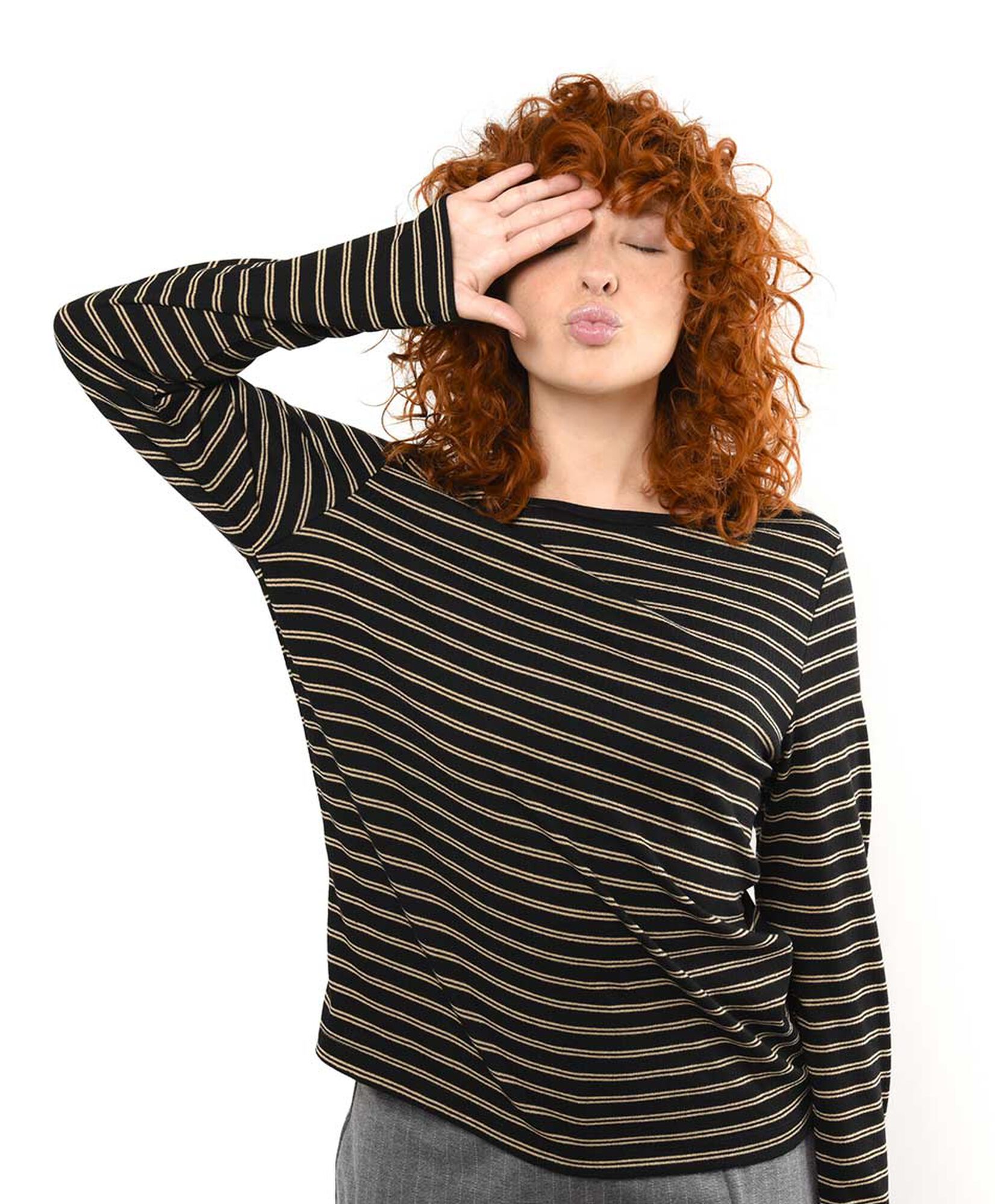 Polera mujer líneas dobles bicolor Polera mujer líneas dobles bicolor
