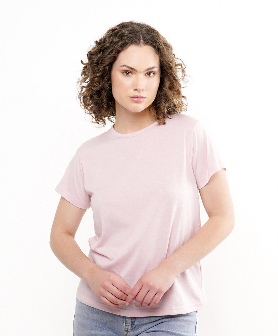 Polera mujer cl&aacute;sica rosada