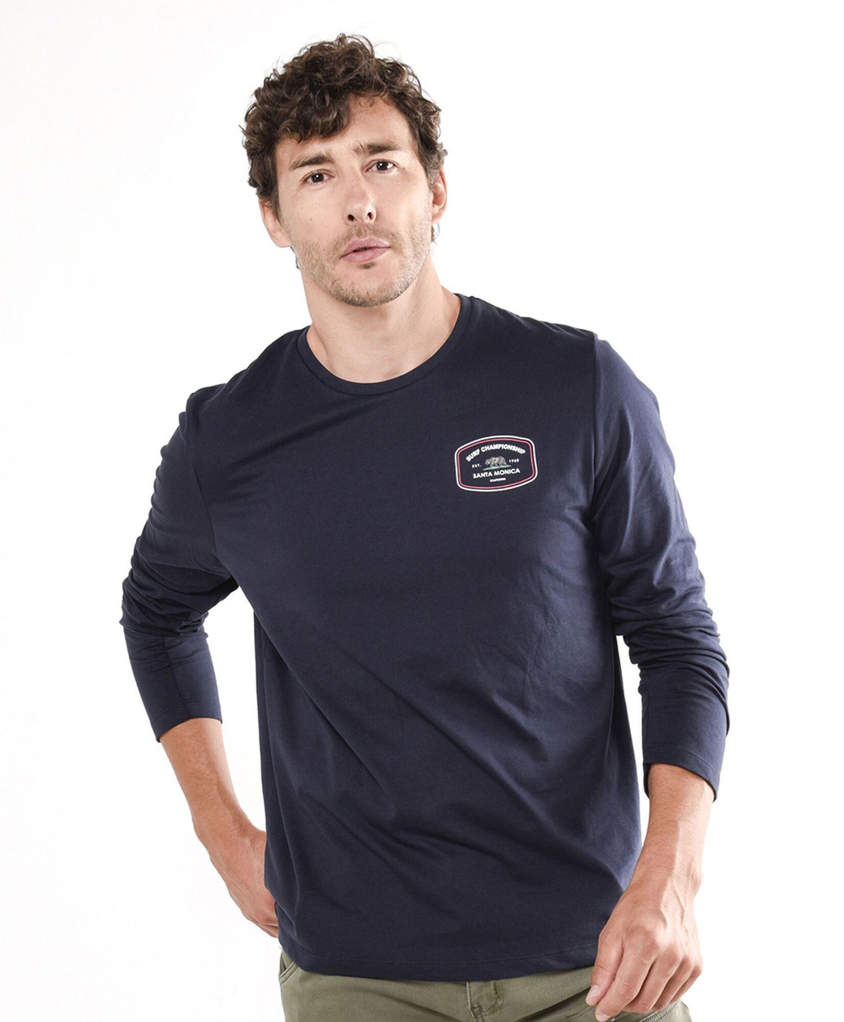 Polera hombre doble estampado santa monica Polera hombre doble estampado santa monica