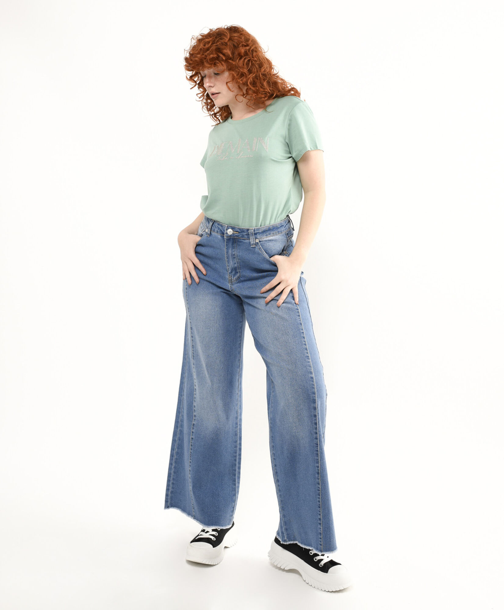 Jeans mujer doble costura wide Jeans mujer doble costura wide
