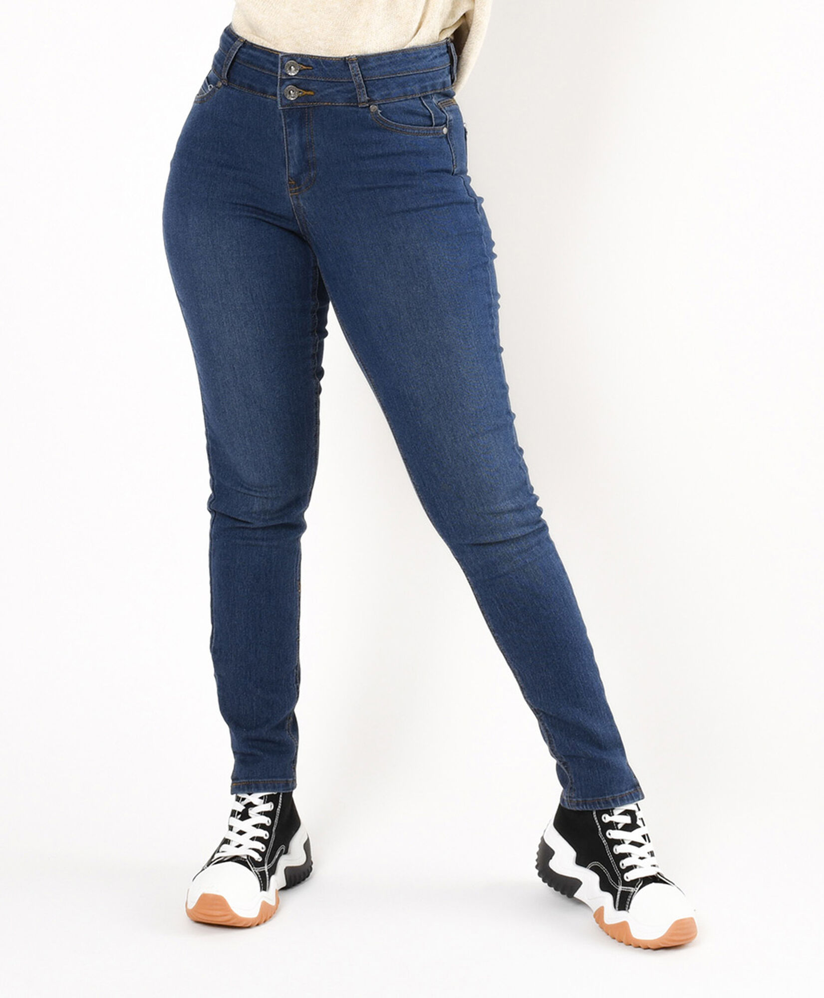 Jeans mujer pretina doble skinny fit Jeans mujer pretina doble skinny fit