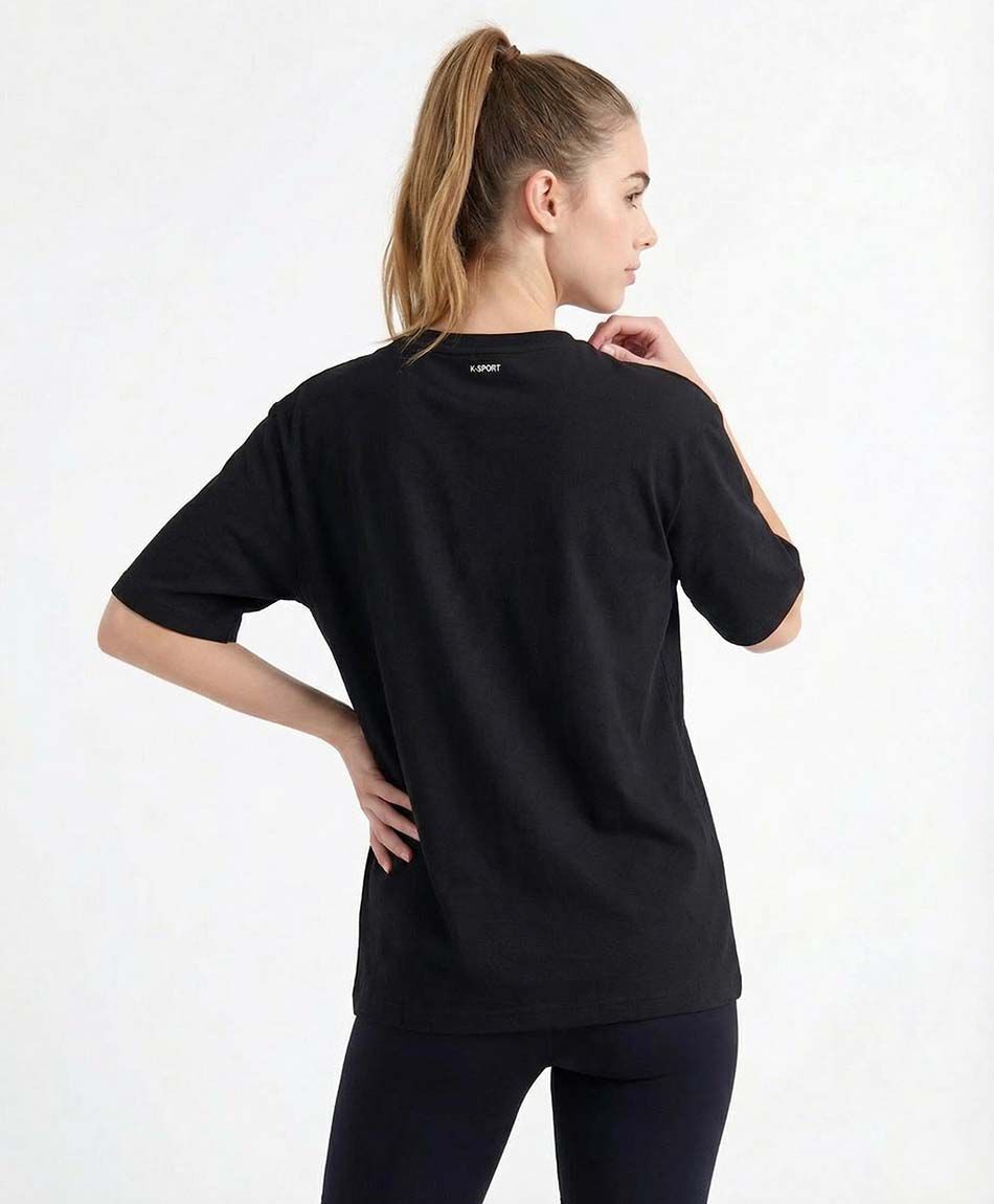 Polera deportiva mujer lisa negra